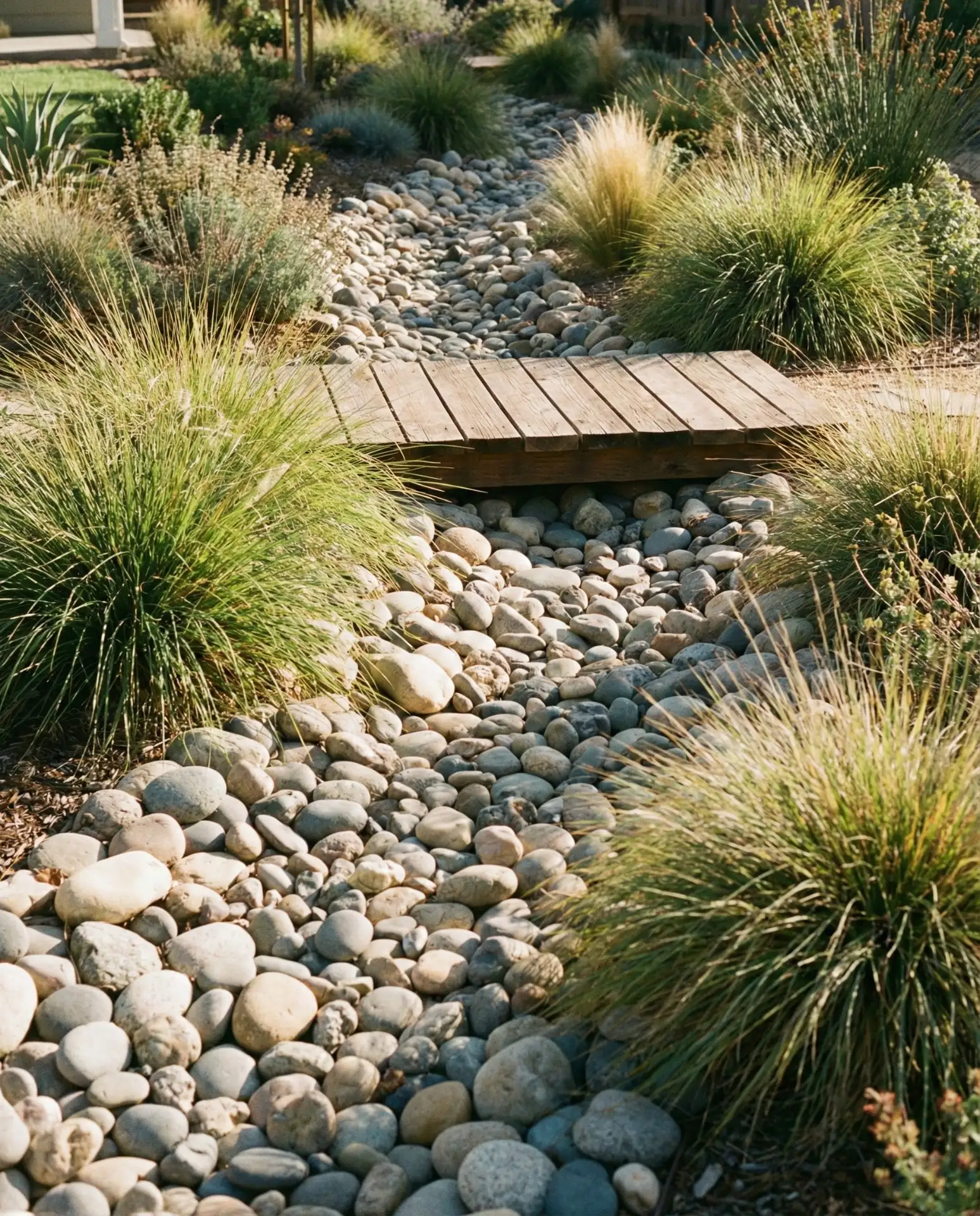 River Rock Dry Creek Bed for Drainage 2