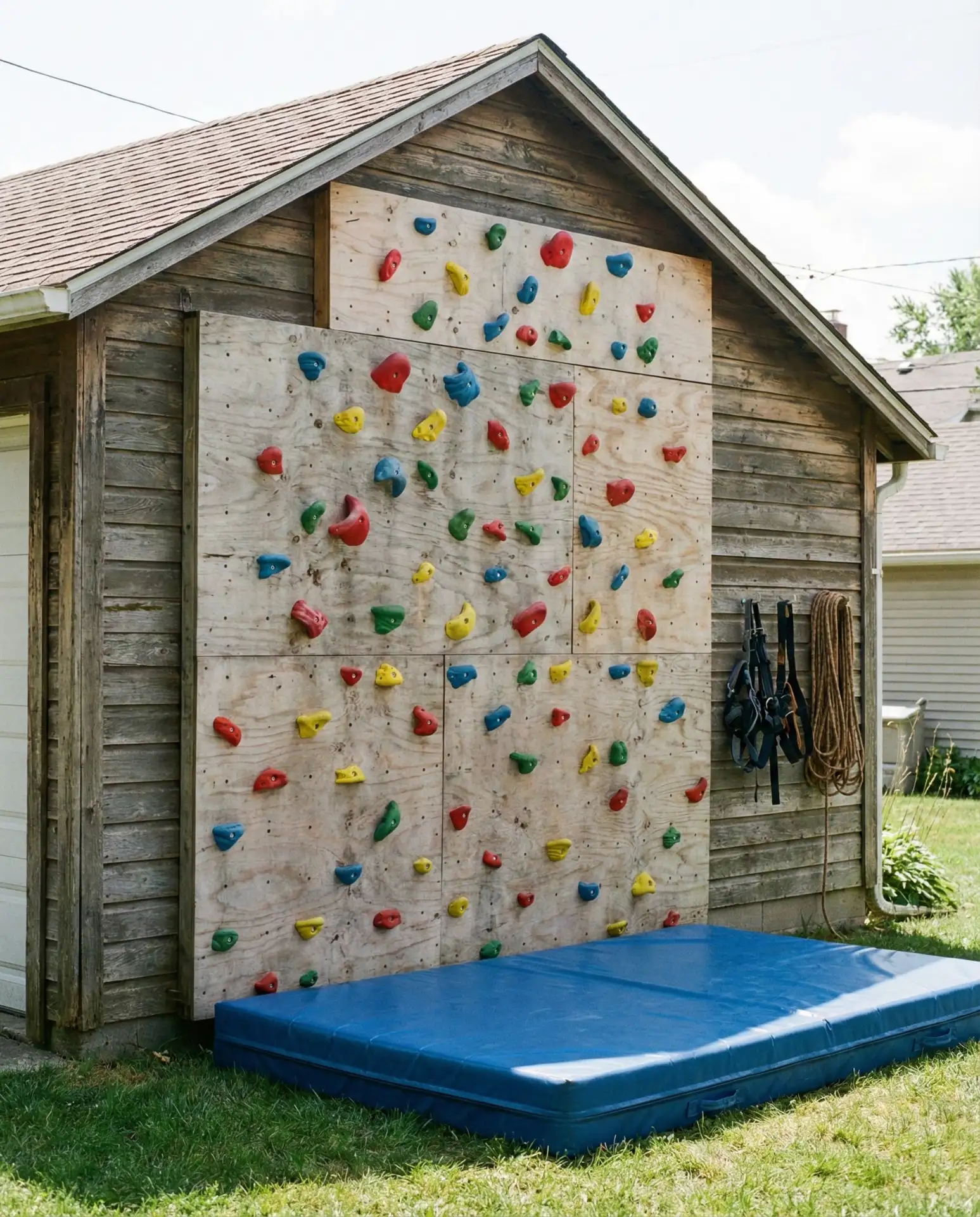 Rock Climbing Wall on Garage or Shed 1