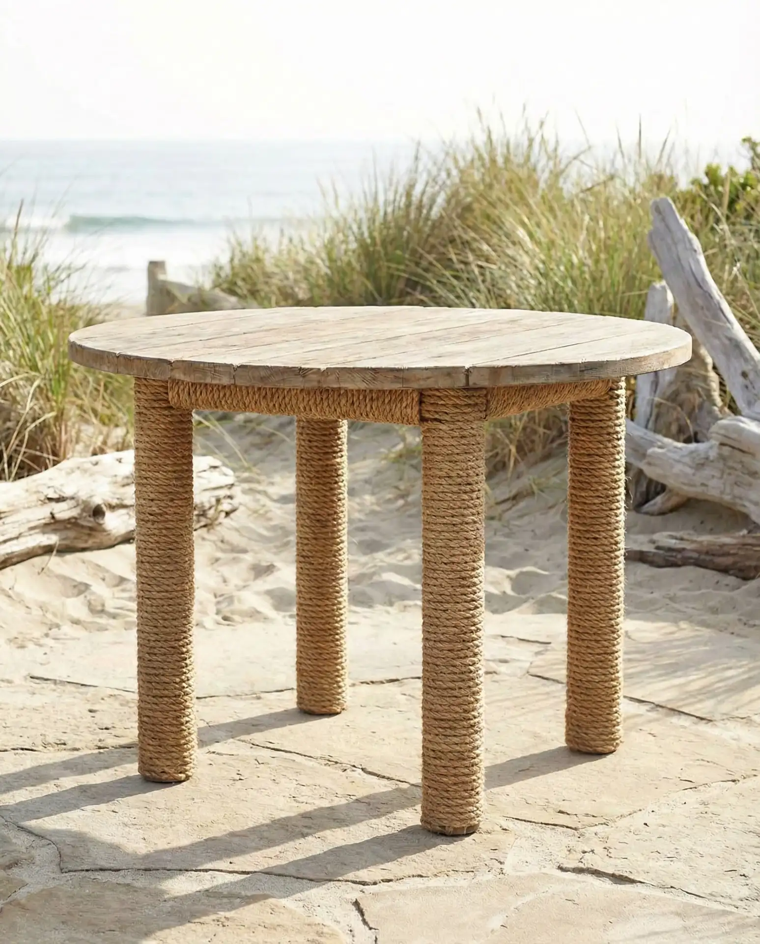 Rope-Wrapped Table Legs for Coastal Style 2