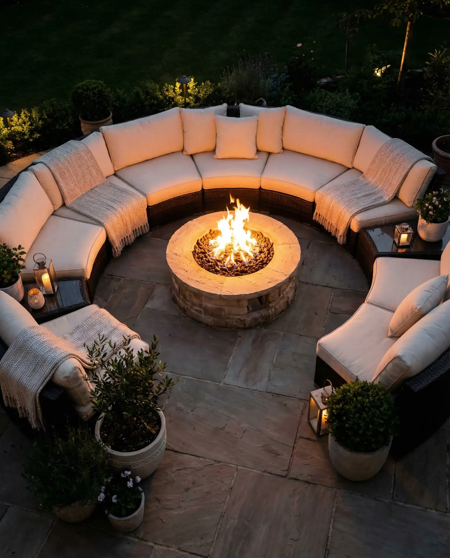 Round Conversation Pit Layout 1