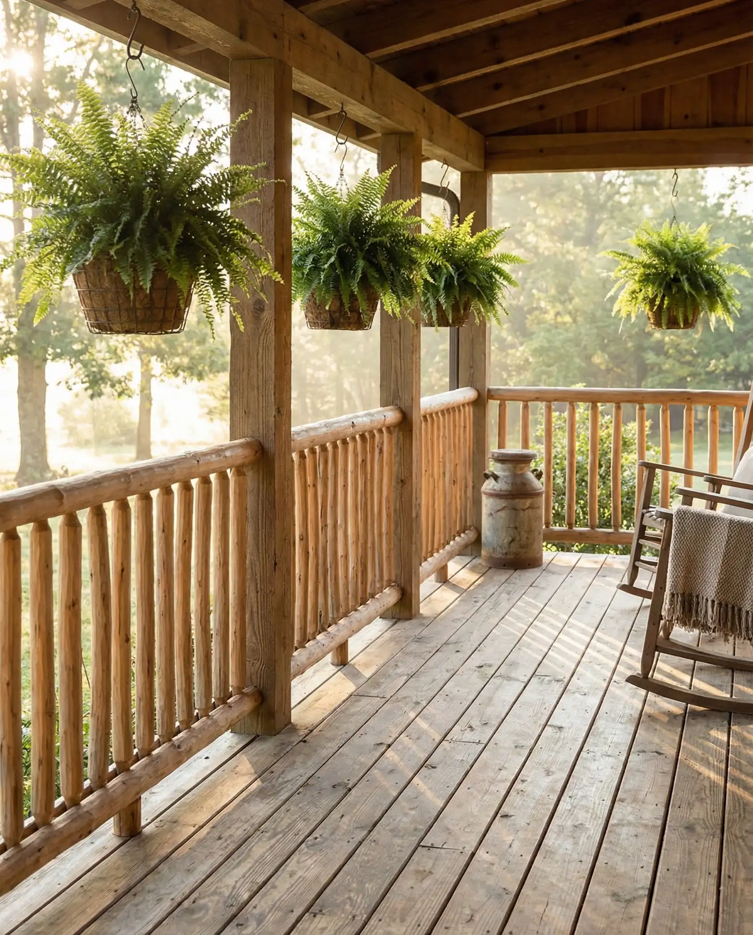 Rustic Cedar Wood Farmhouse Railing 1