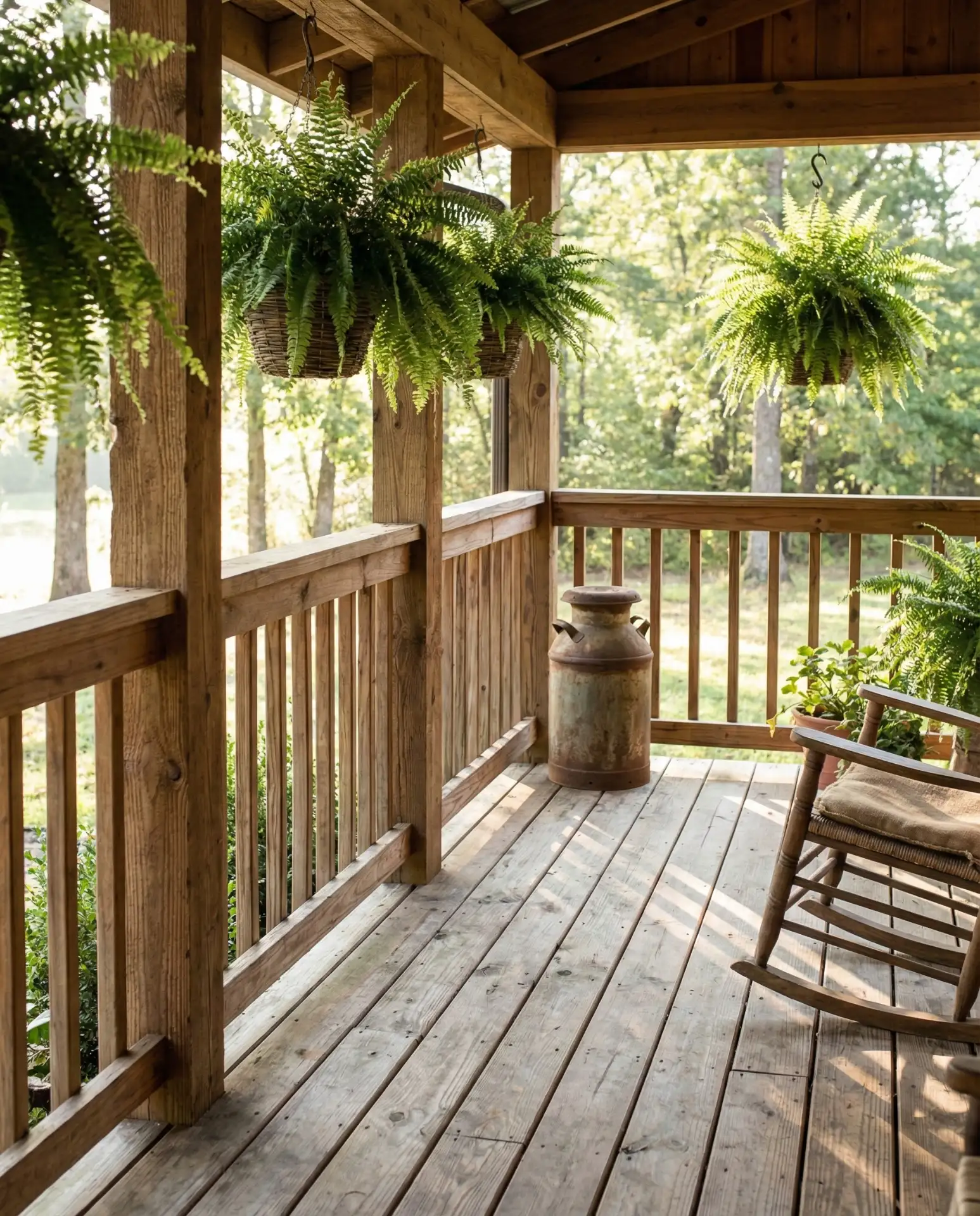 Rustic Cedar Wood Farmhouse Railing 2