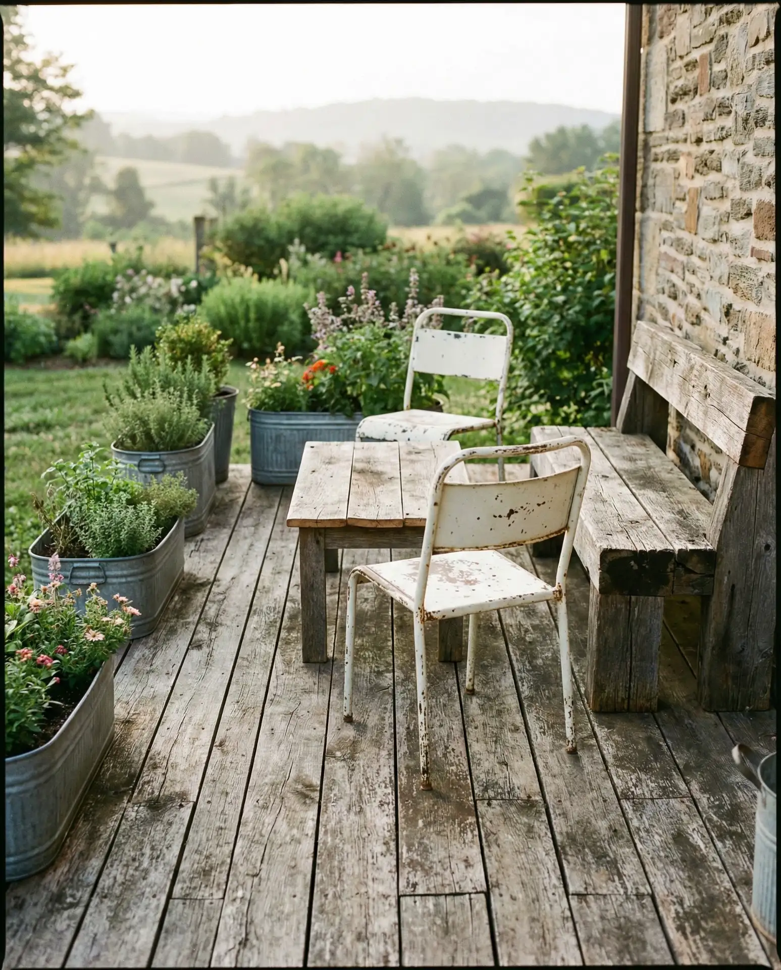 Rustic Farmhouse Deck with Reclaimed Wood 1