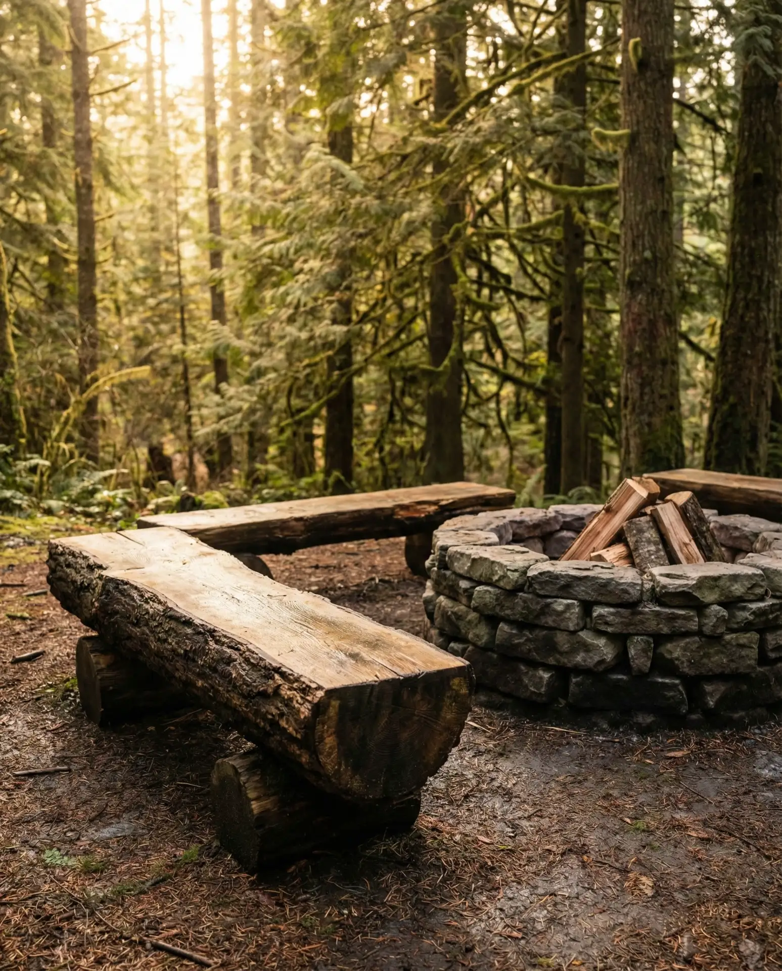 Rustic Log Bench with Live Edge Detail 1