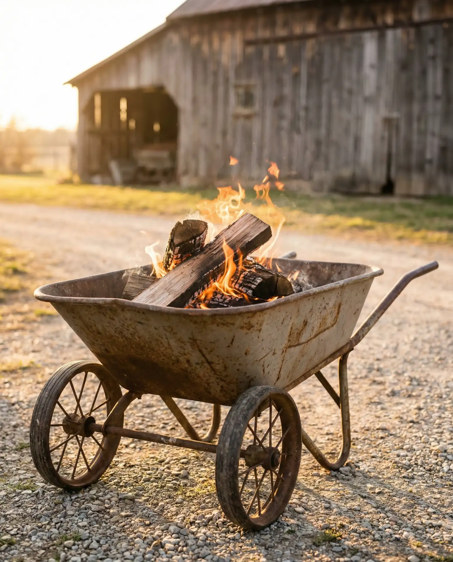 Rustic Wheelbarrow Fire Pit for Portable Charm 2