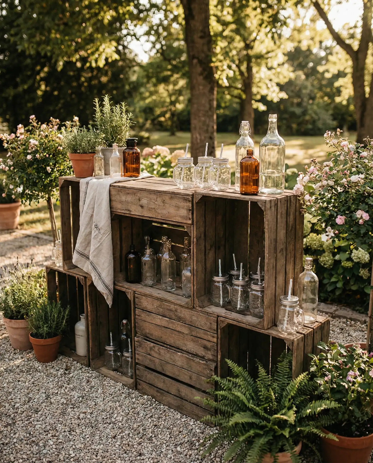 Rustic Wooden Crate Bar 1