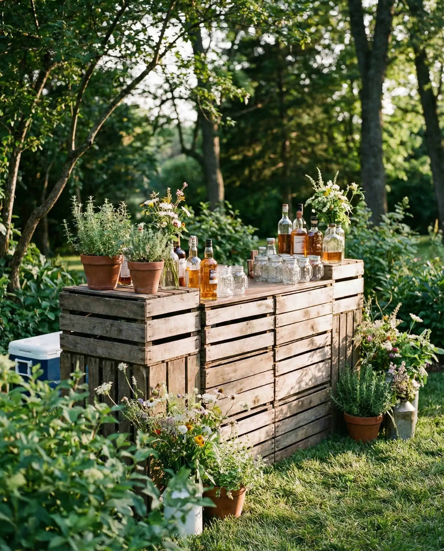 Rustic Wooden Crate Bar 2