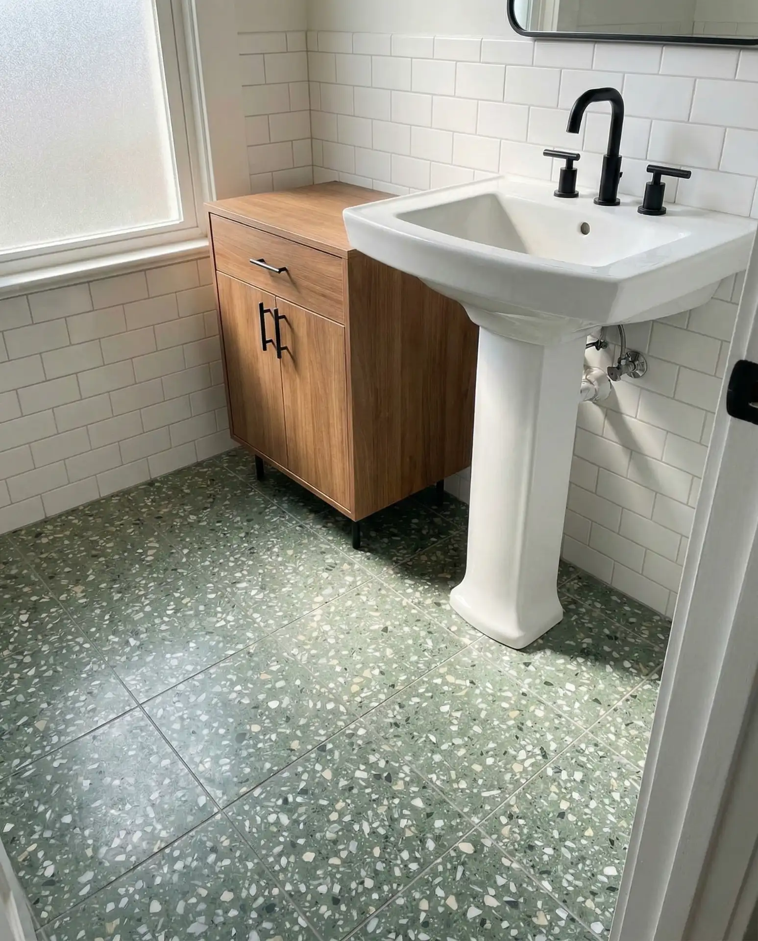 Sage Green Terrazzo-Style Tiles 2