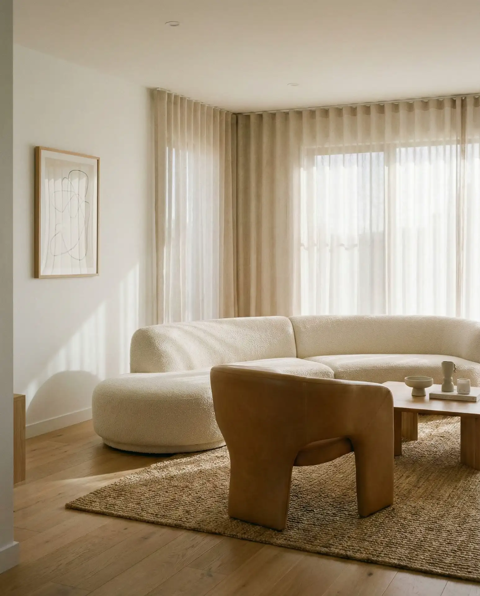 Sculptural Seating in Neutral Tones 1