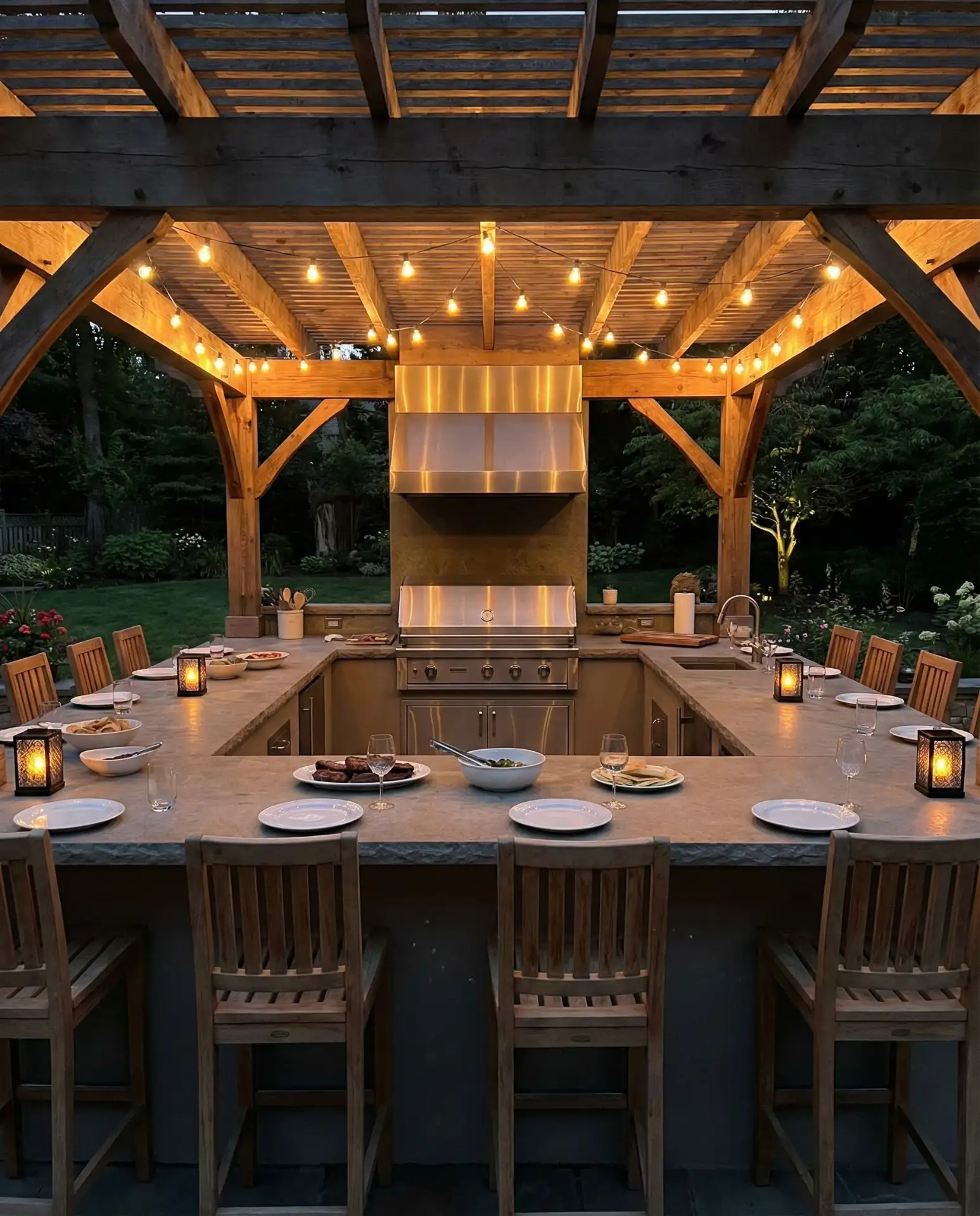 Shape-Focused U-Shaped Kitchen with Full Bar Seating 1