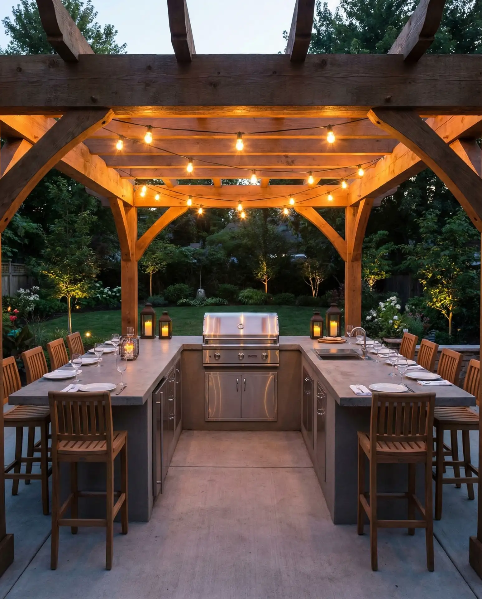 Shape-Focused U-Shaped Kitchen with Full Bar Seating 2