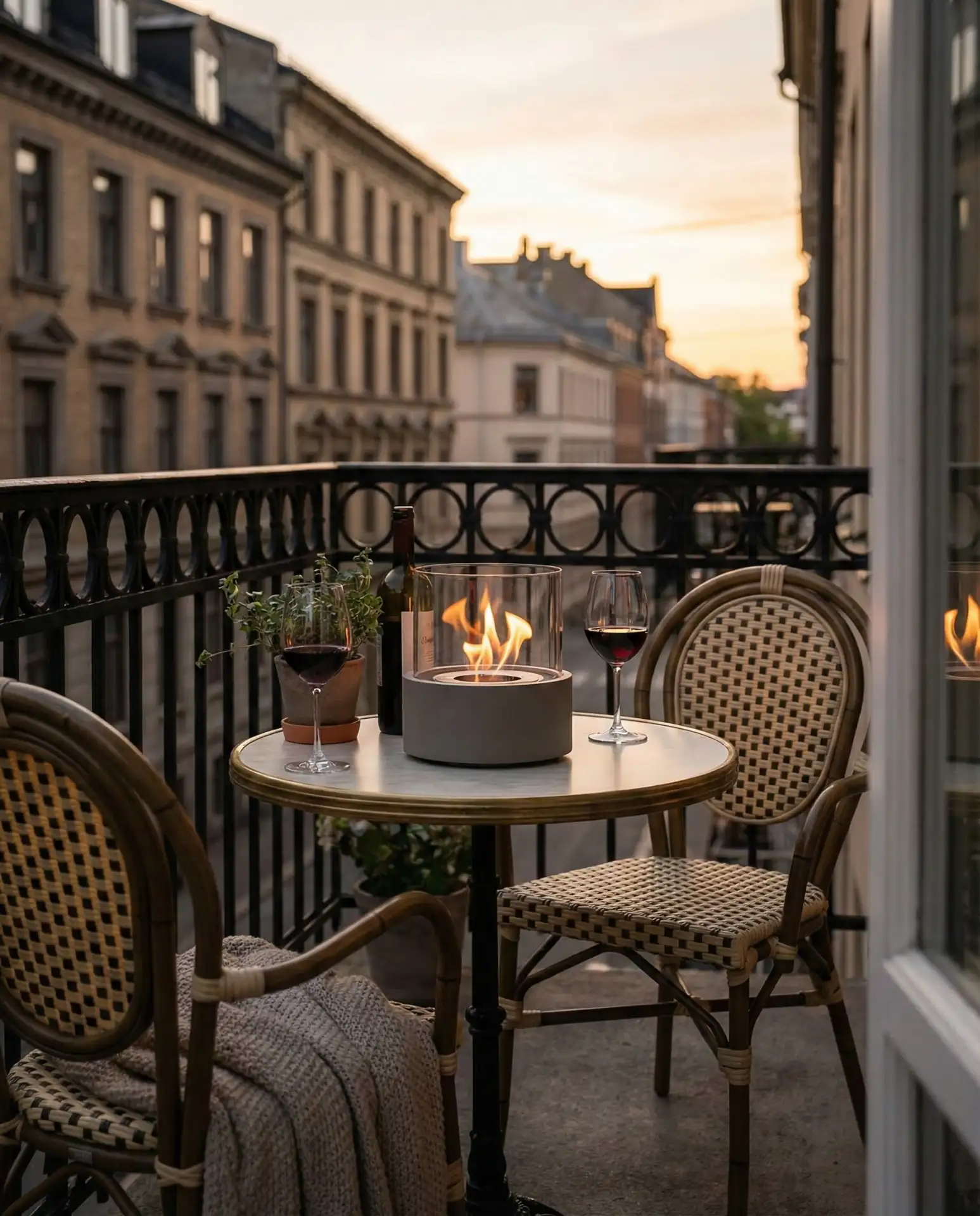 Simple Fire Pit with Bistro Table and Chairs for Intimate Evenings 1