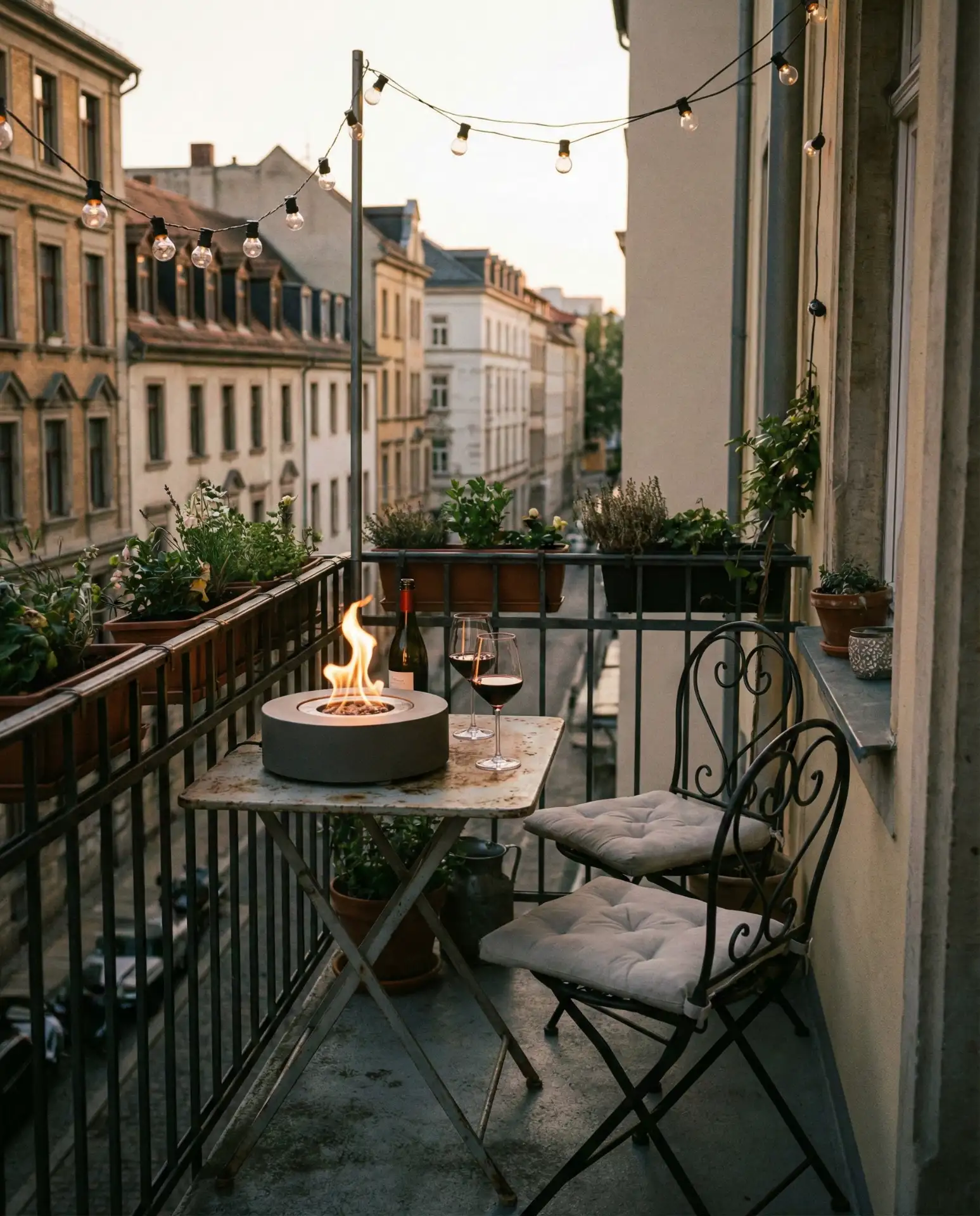 Simple Fire Pit with Bistro Table and Chairs for Intimate Evenings 2