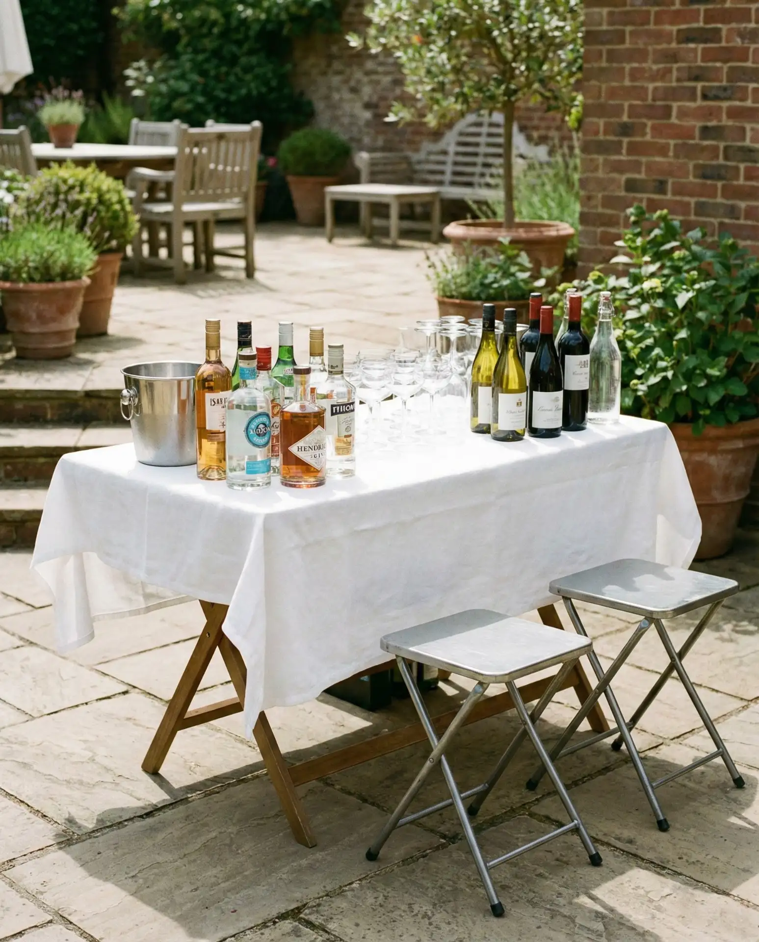 Simple Folding Table Bar for Small Gatherings 1