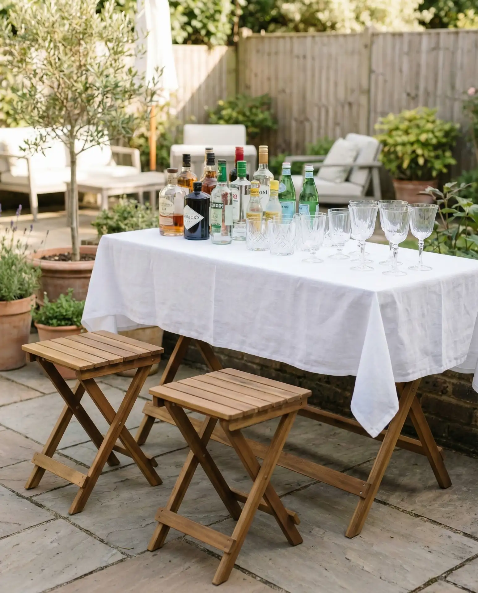 Simple Folding Table Bar for Small Gatherings 2