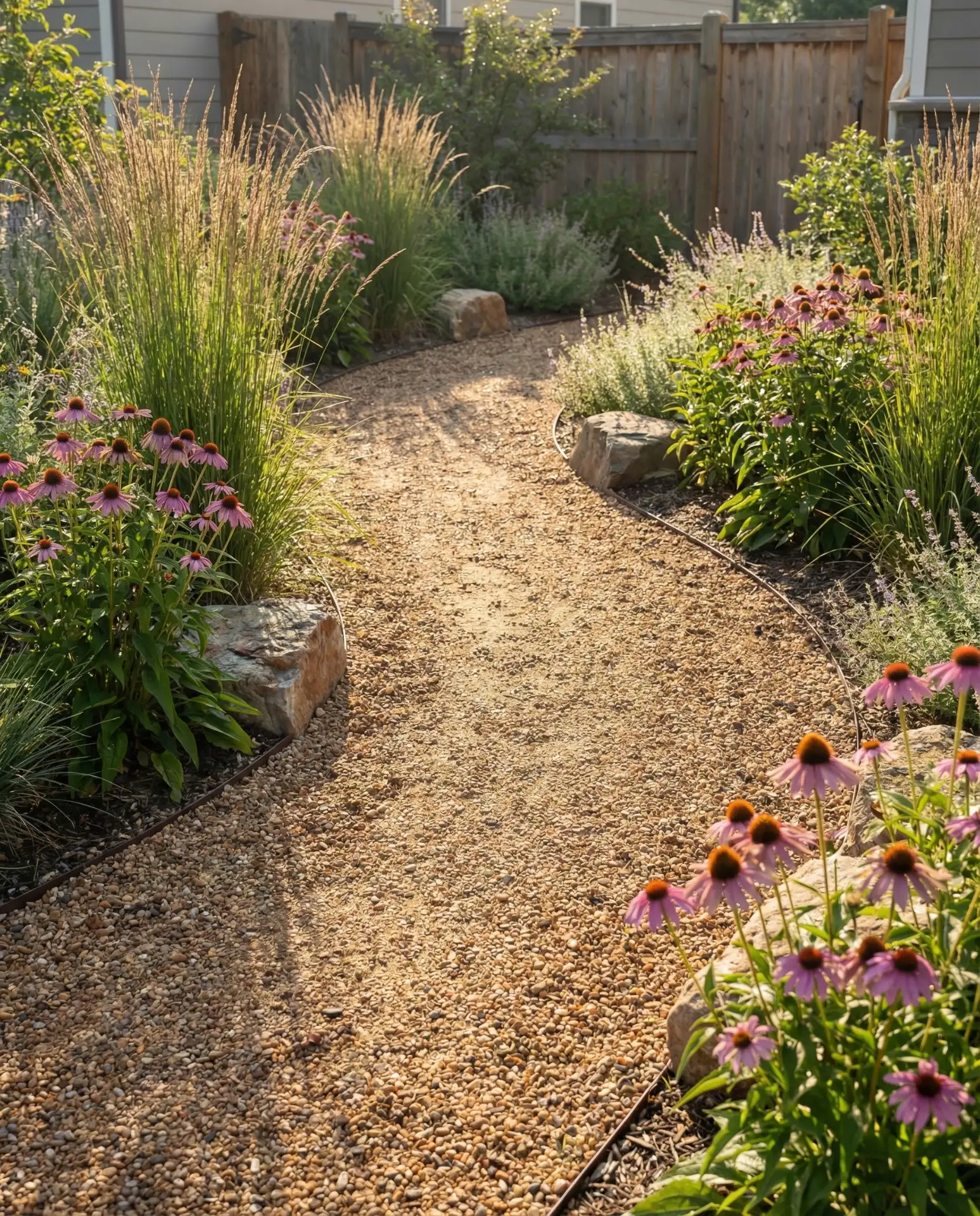 Simple Gravel Pathways with Native Plantings 1