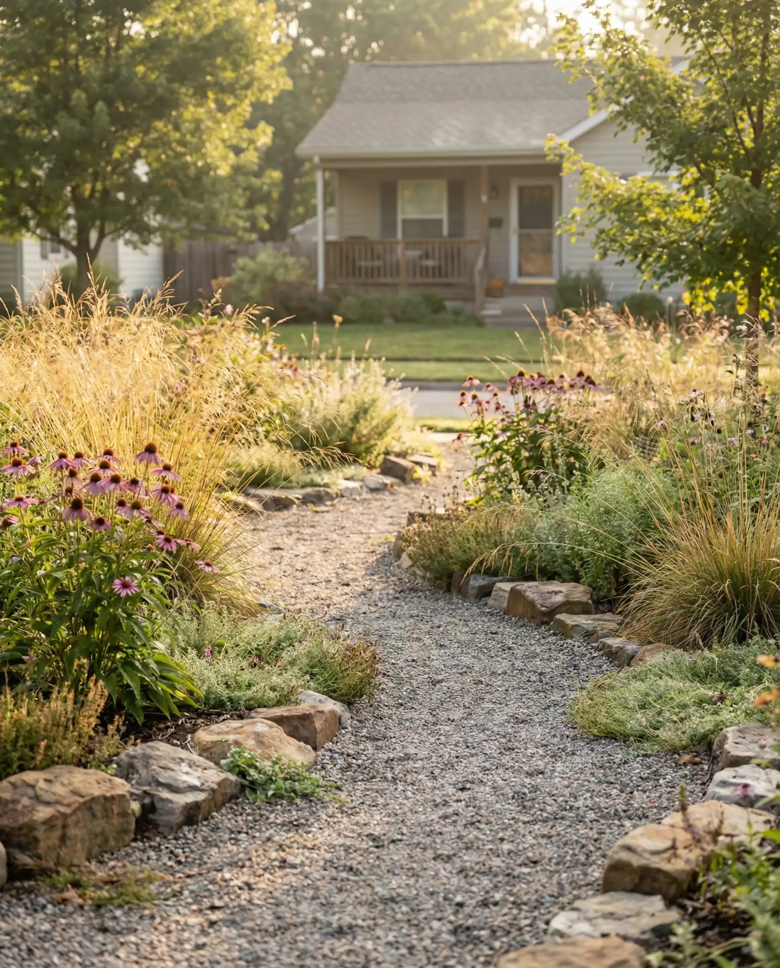 Simple Gravel Pathways with Native Plantings 2
