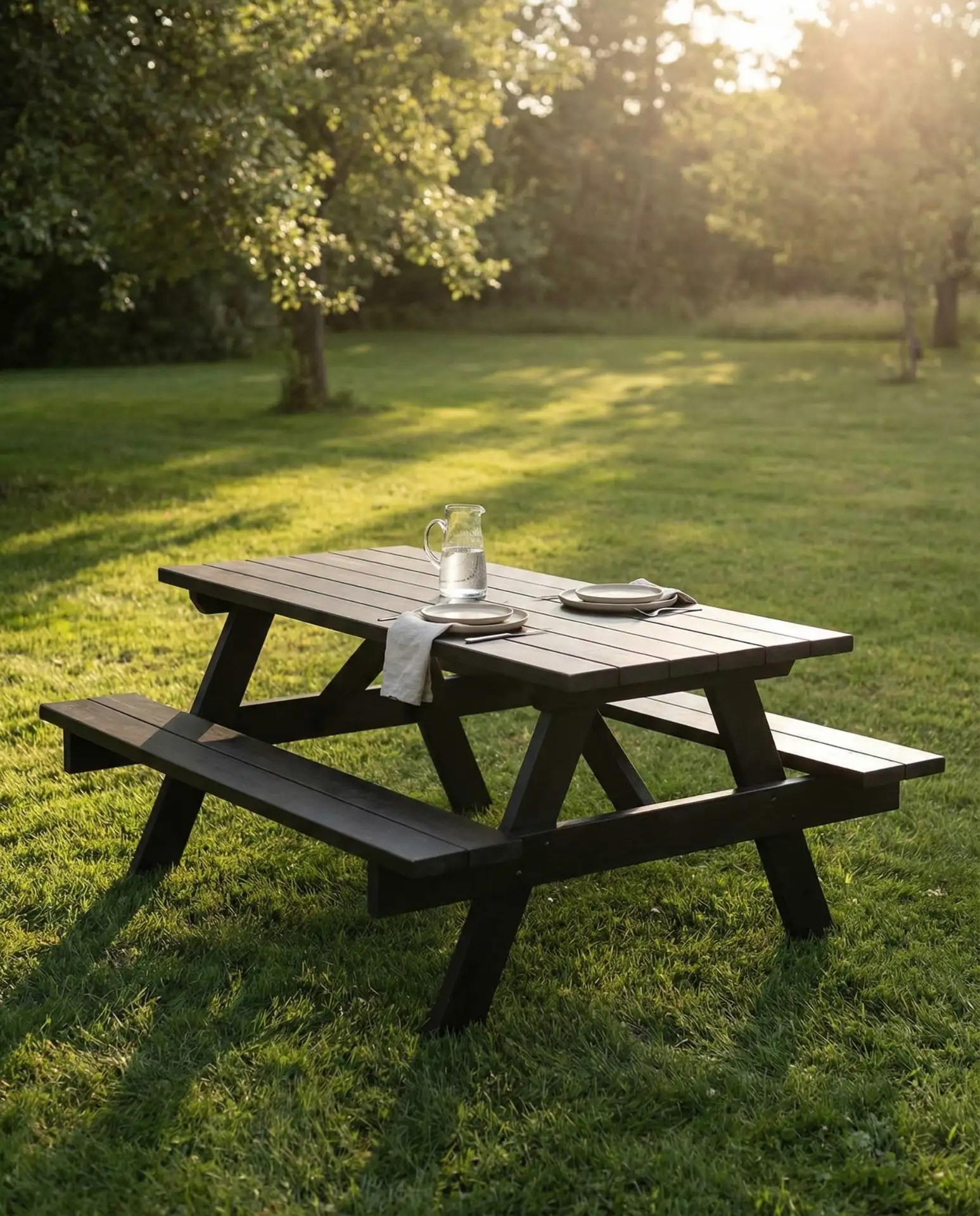 Simple Picnic Table with Bench Seating 2