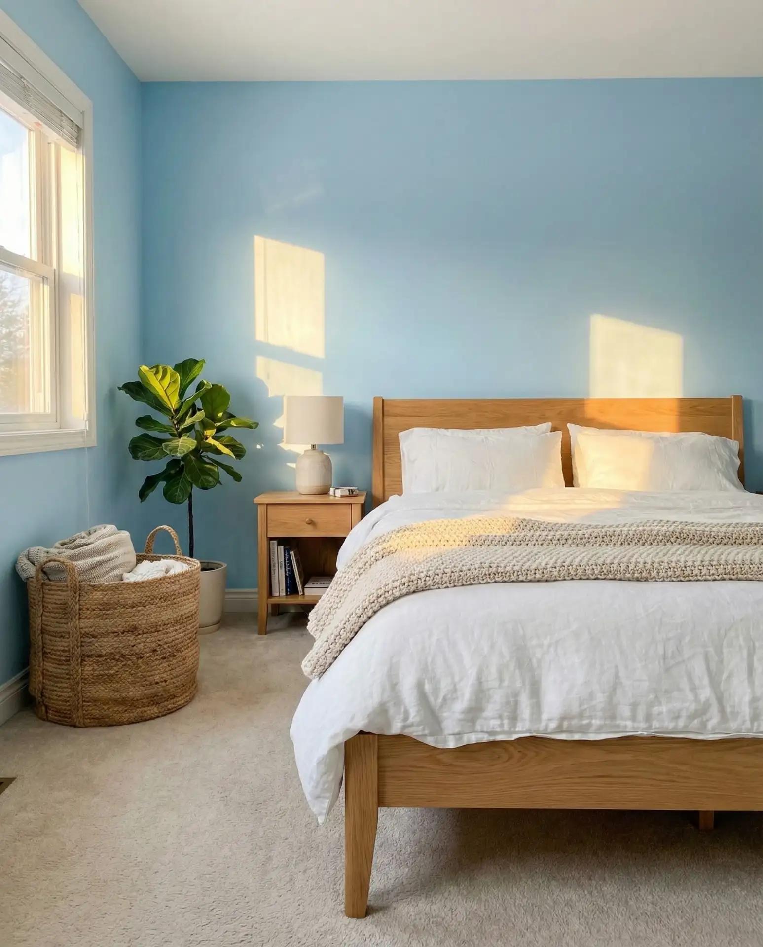 Sky Blue Walls with Natural Wood 2