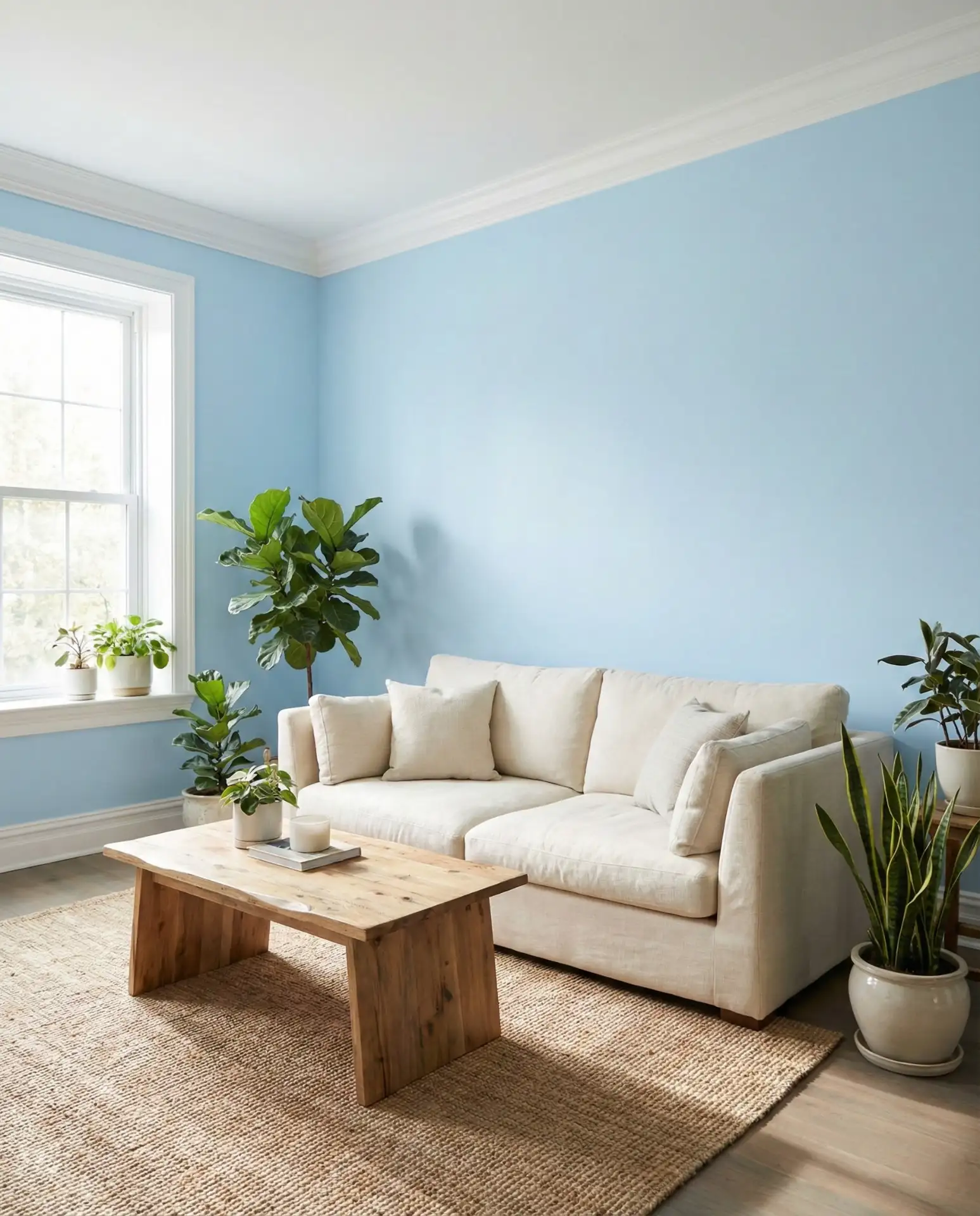 Sky Blue Walls with White Trim 1