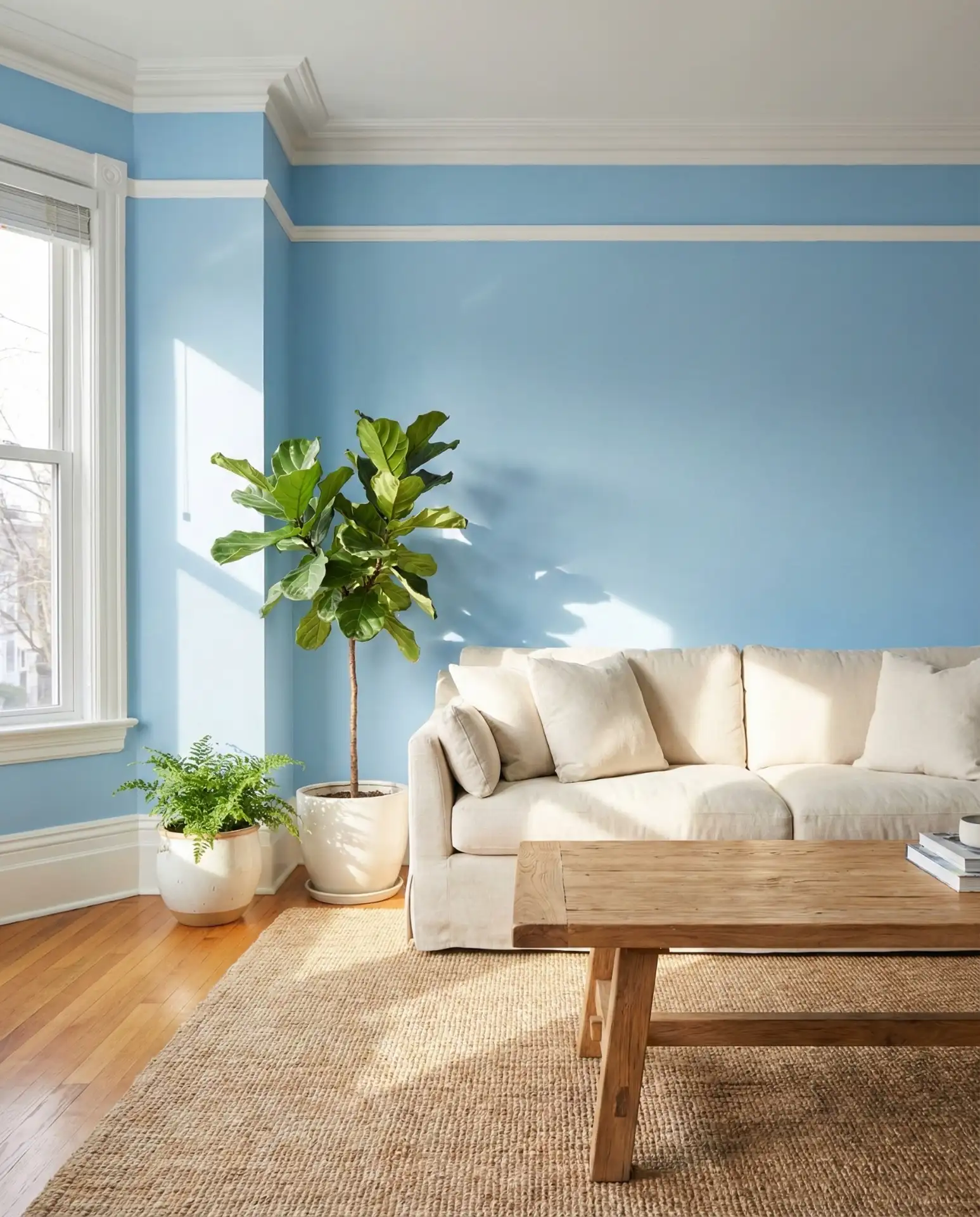 Sky Blue Walls with White Trim 2