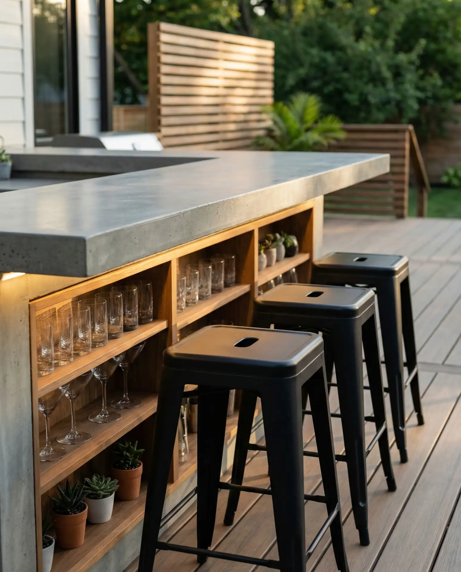 Sleek Modern Bar with Concrete Countertop 1