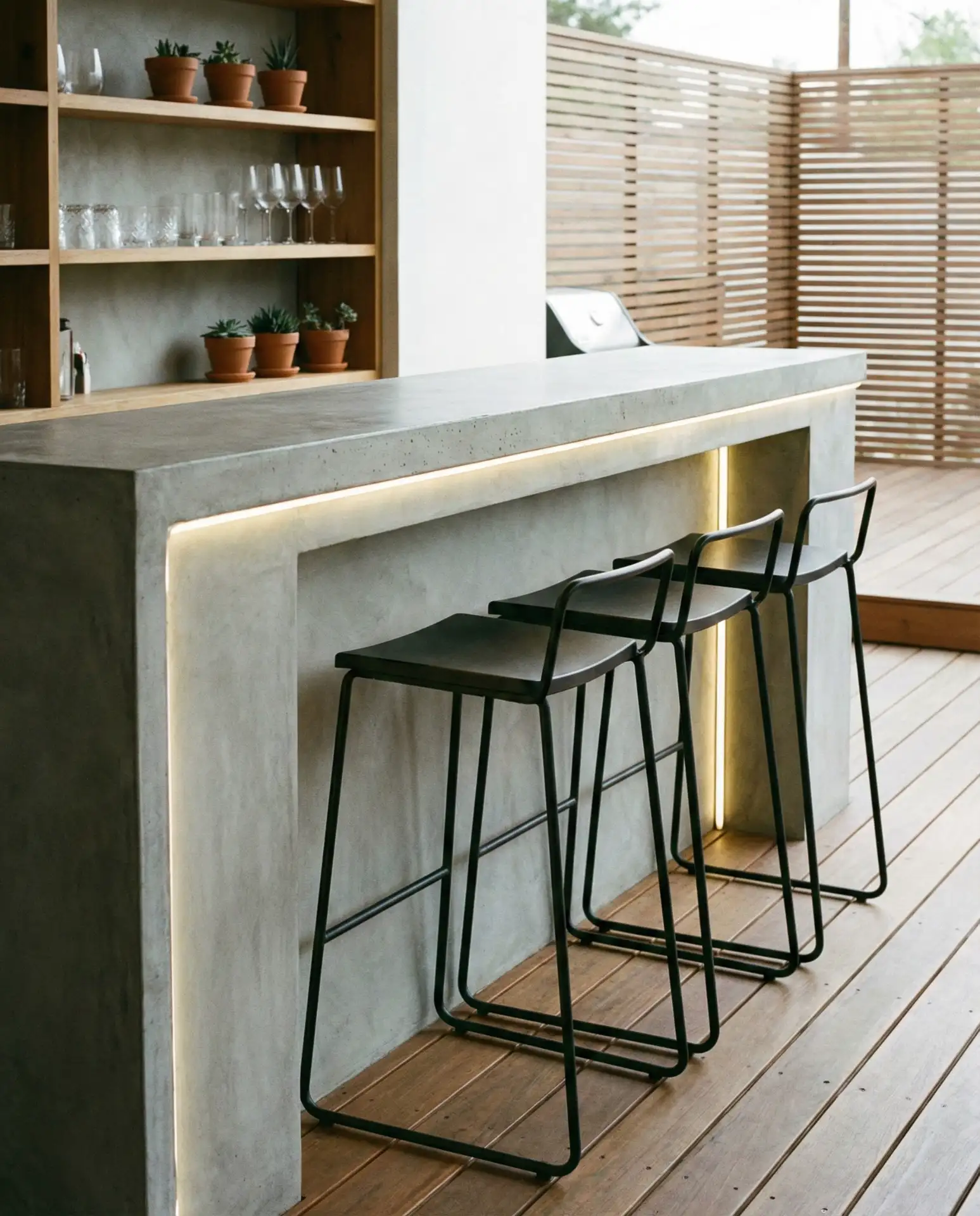 Sleek Modern Bar with Concrete Countertop 2