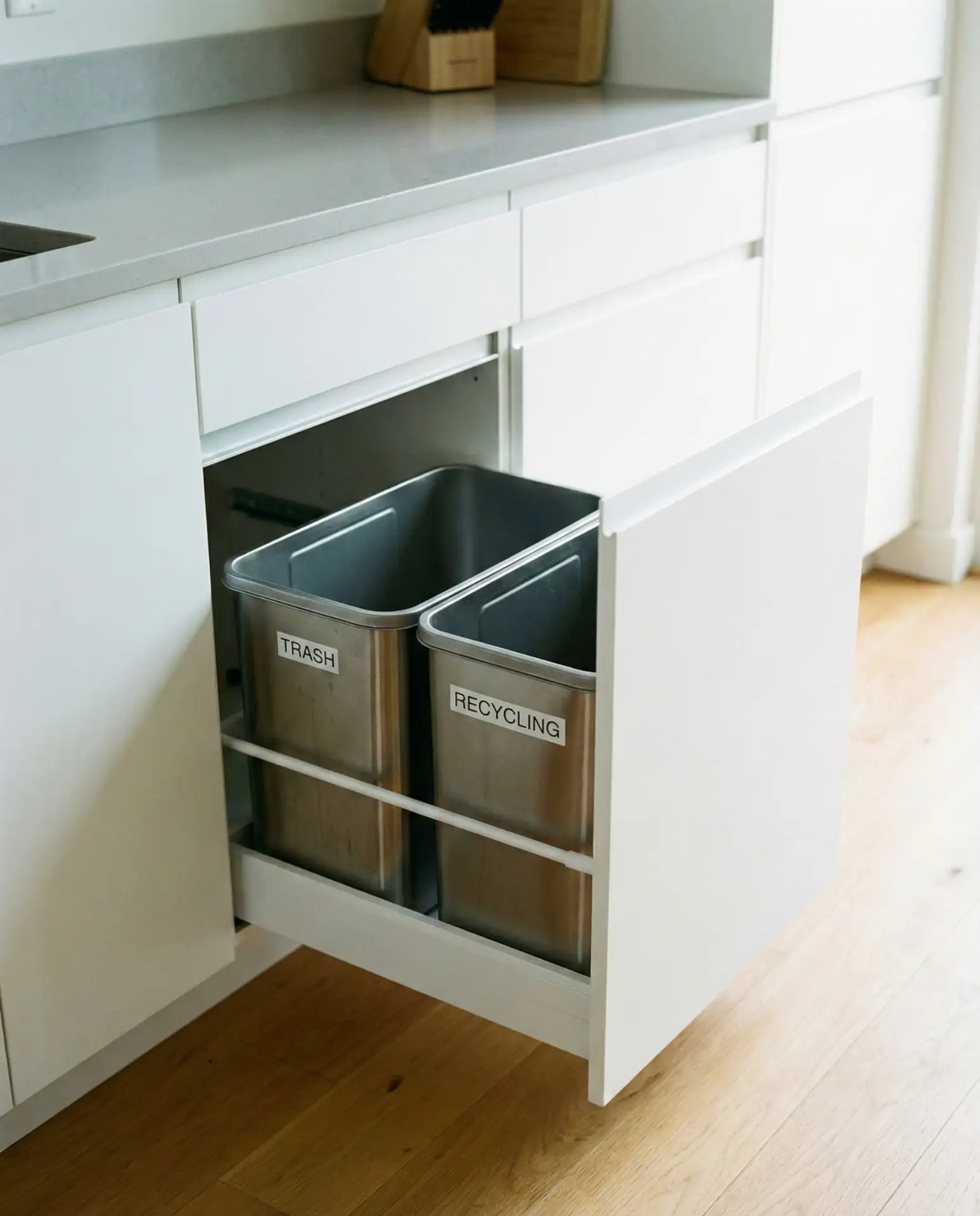 Slide-Out Trash and Recycling Stations 1