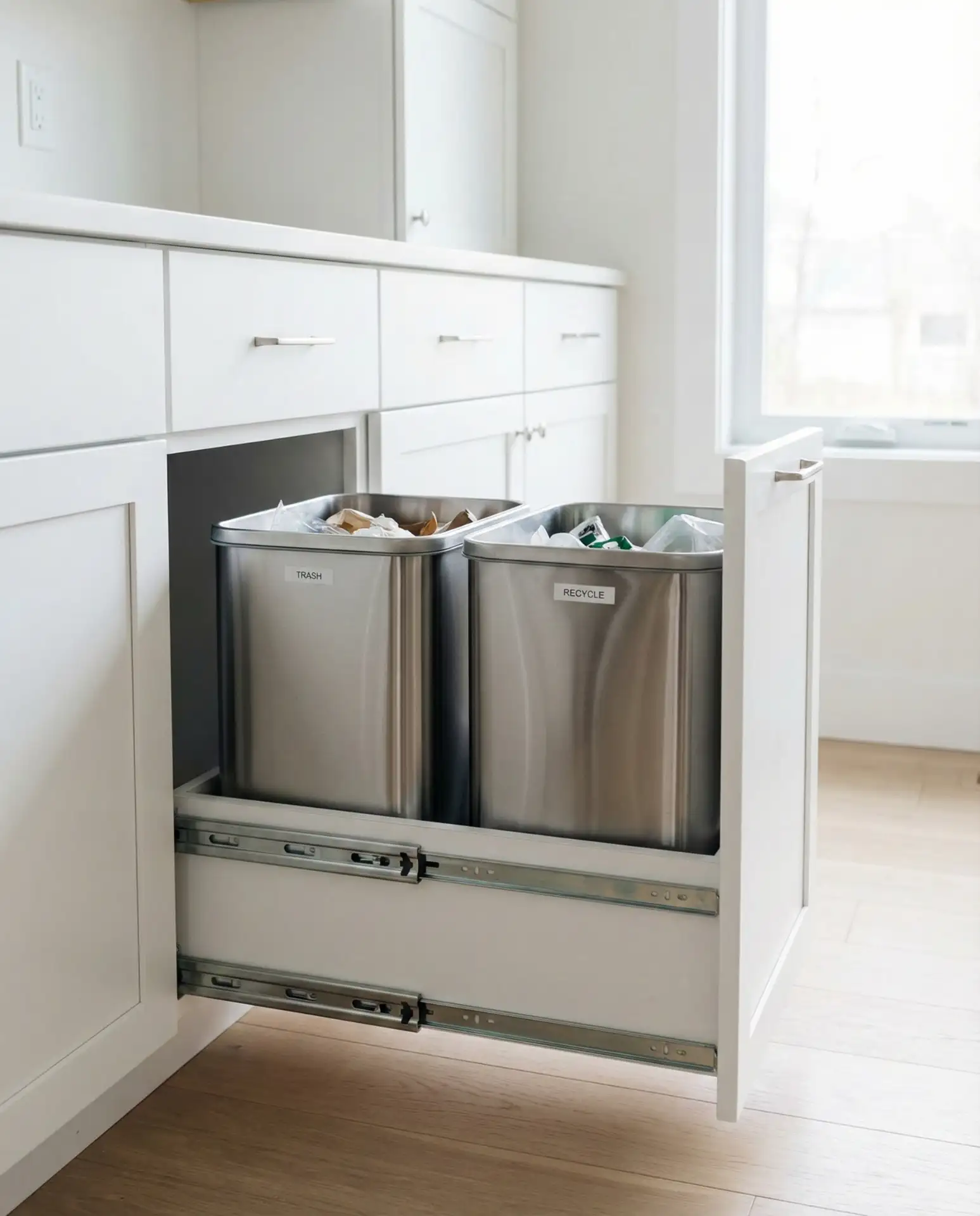 Slide-Out Trash and Recycling Stations 2