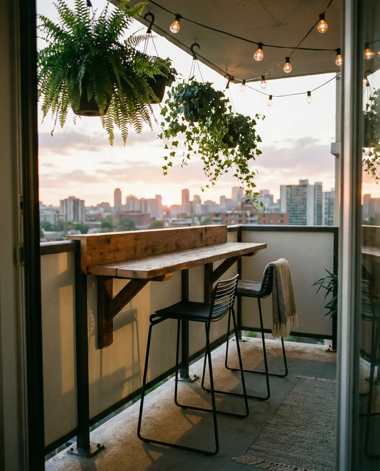 Small Space Balcony Bar Setup 2
