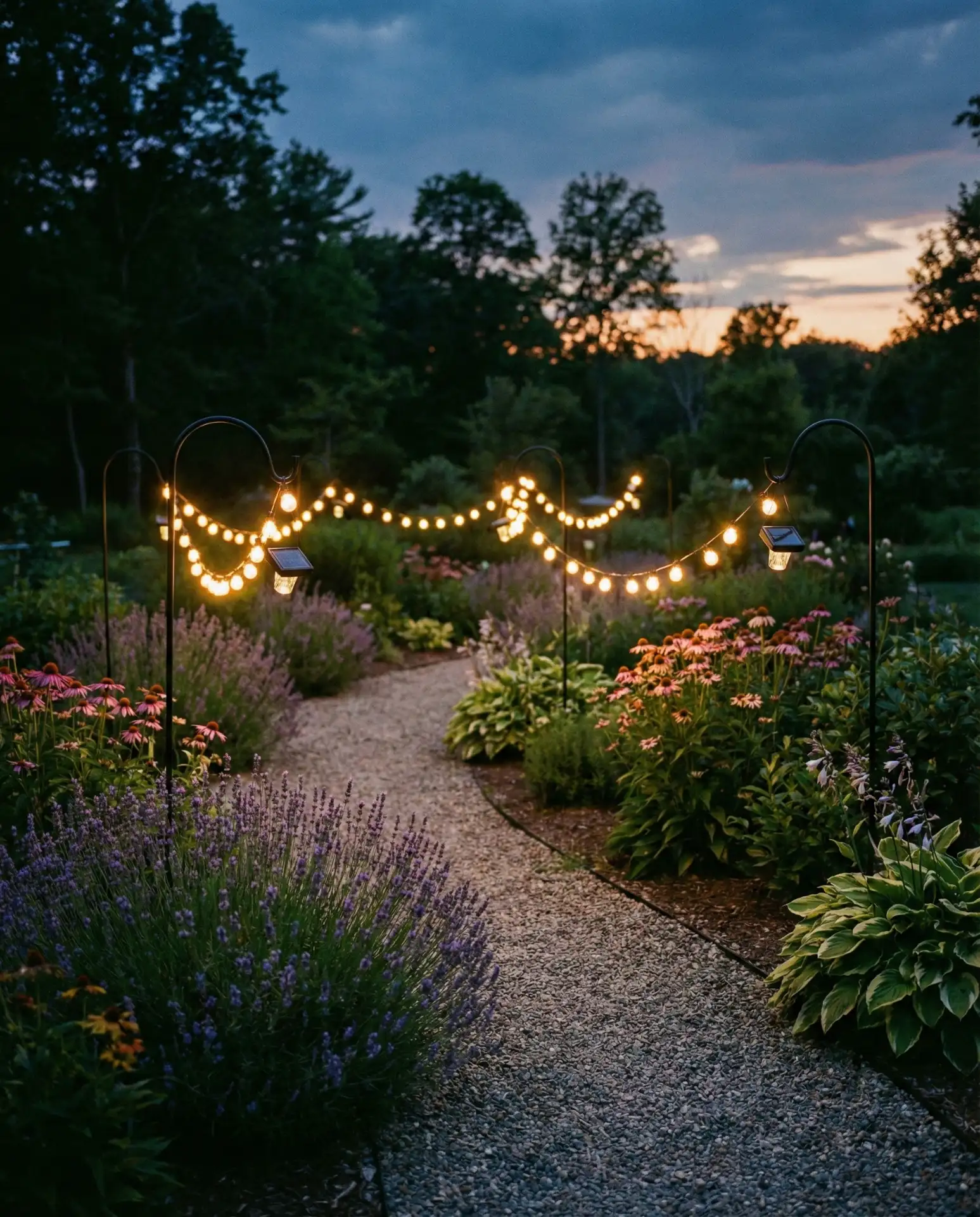 Solar-Powered Shepherd Hook Garden Lights 1