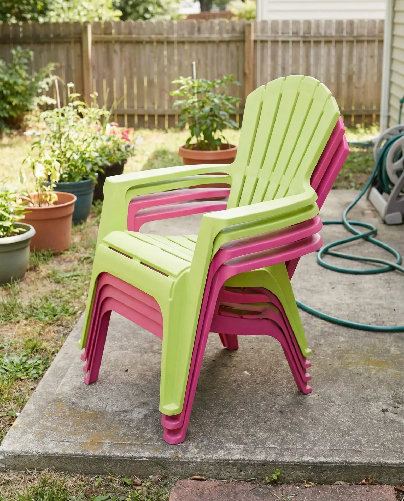 Stackable Plastic Chairs in Bright Bold Colors 1
