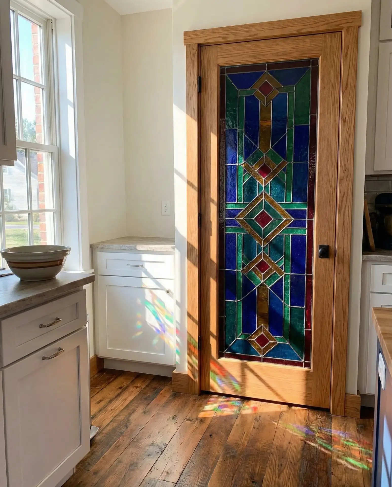 Stained Glass Pantry Door for Artistic Flair 1