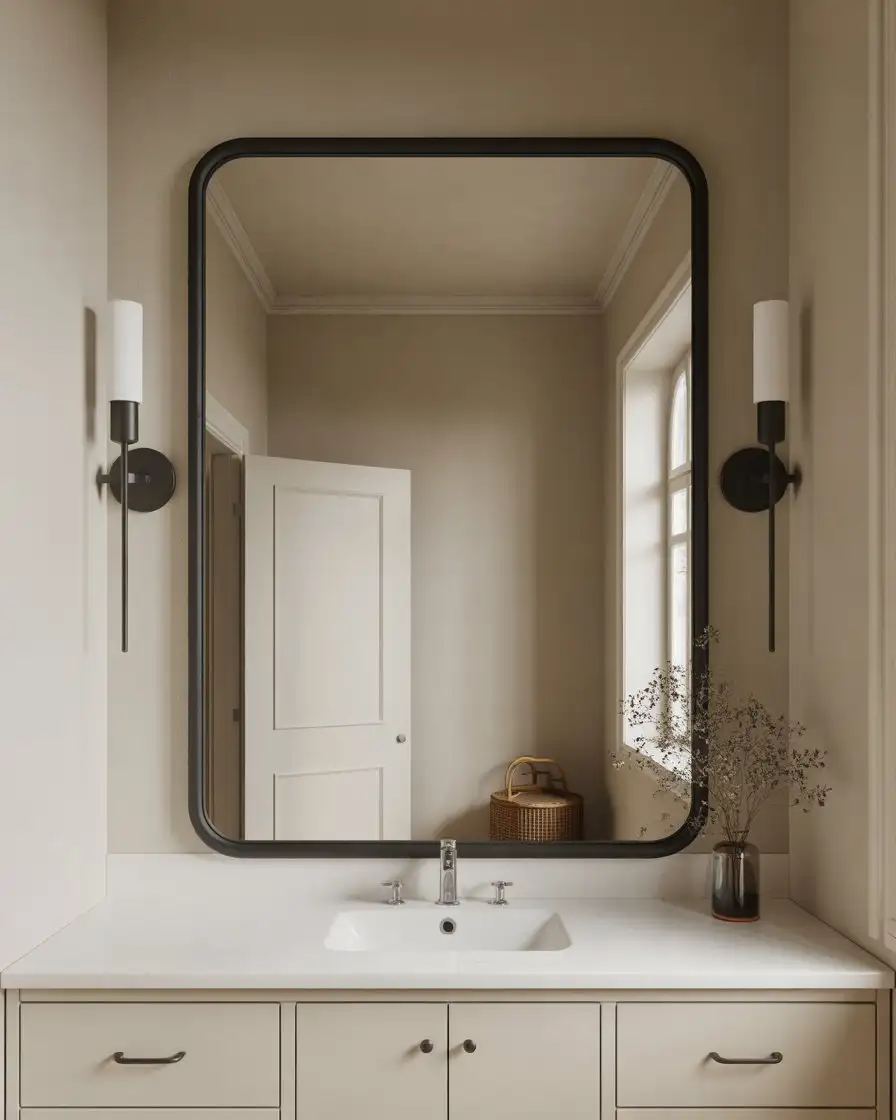 Statement Black Framed Mirror 1