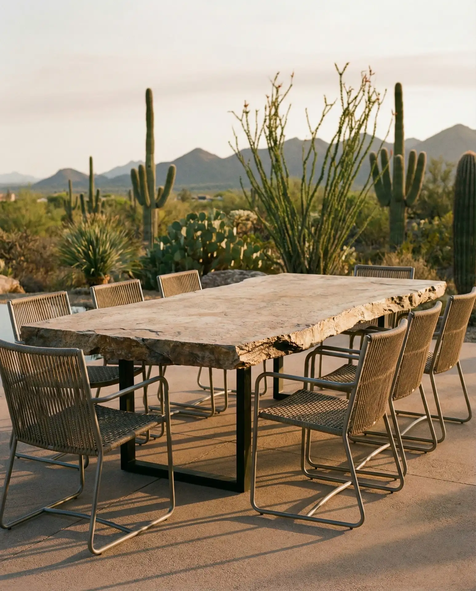 Stone Slab Table with Natural Edges