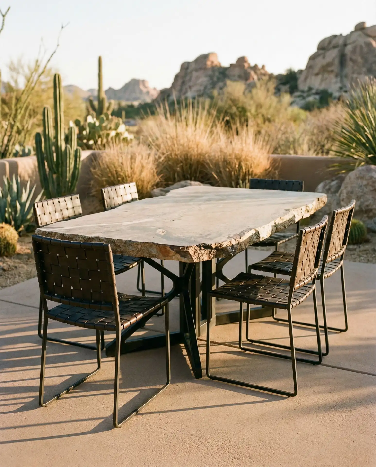 Stone Slab Table with Natural Edges