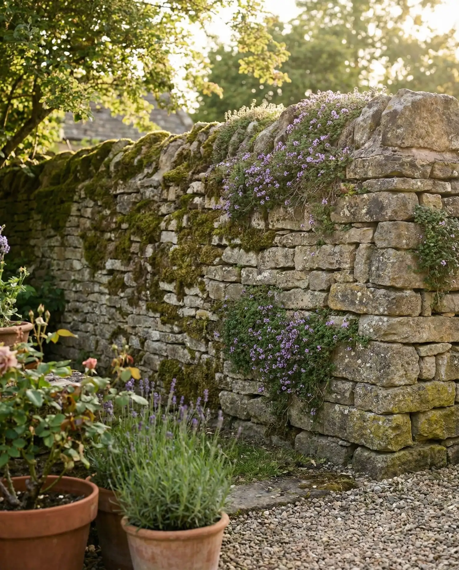 Stone Wall with Trailing Ground Cover 1