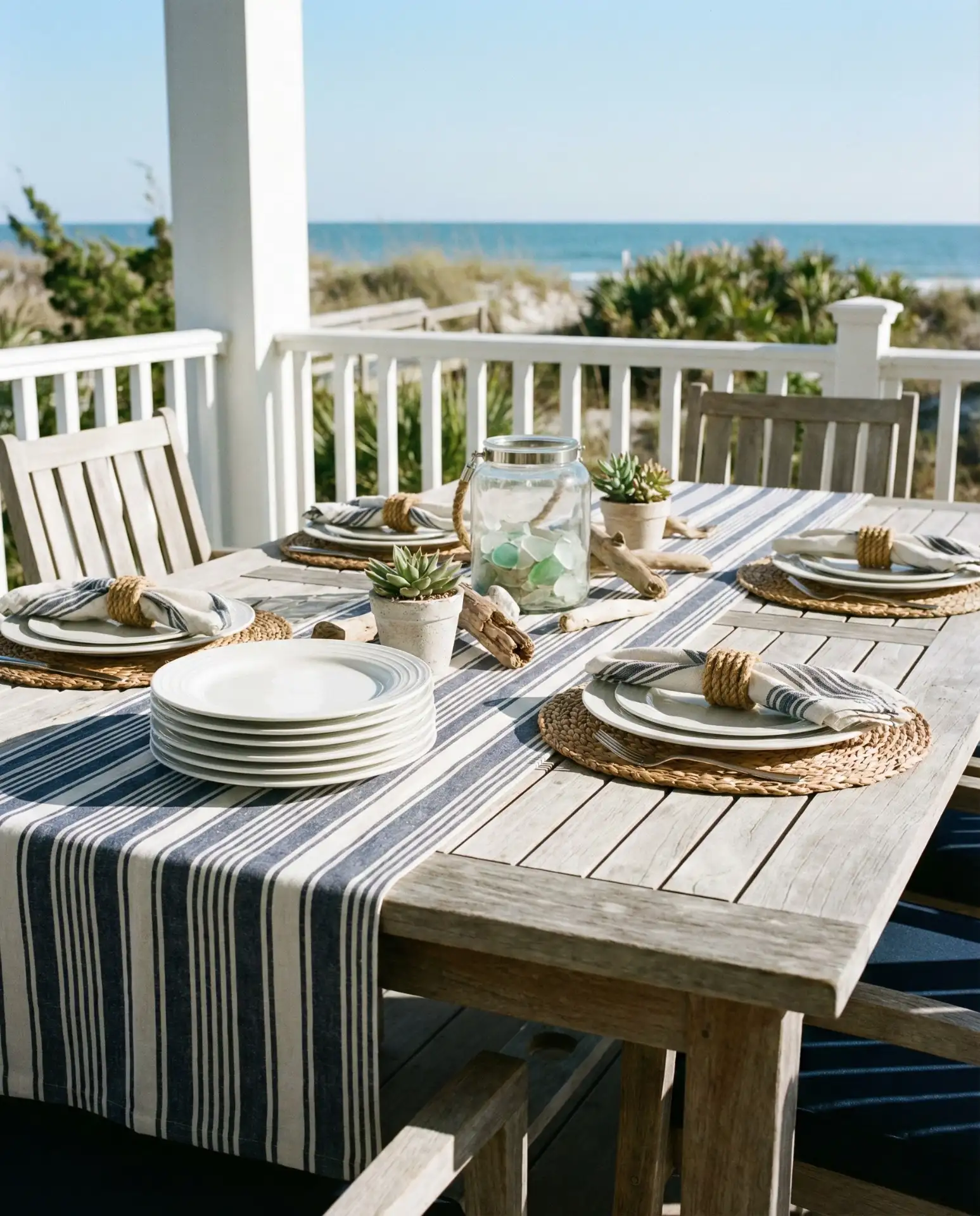 Striped Runner with Coastal Vibes