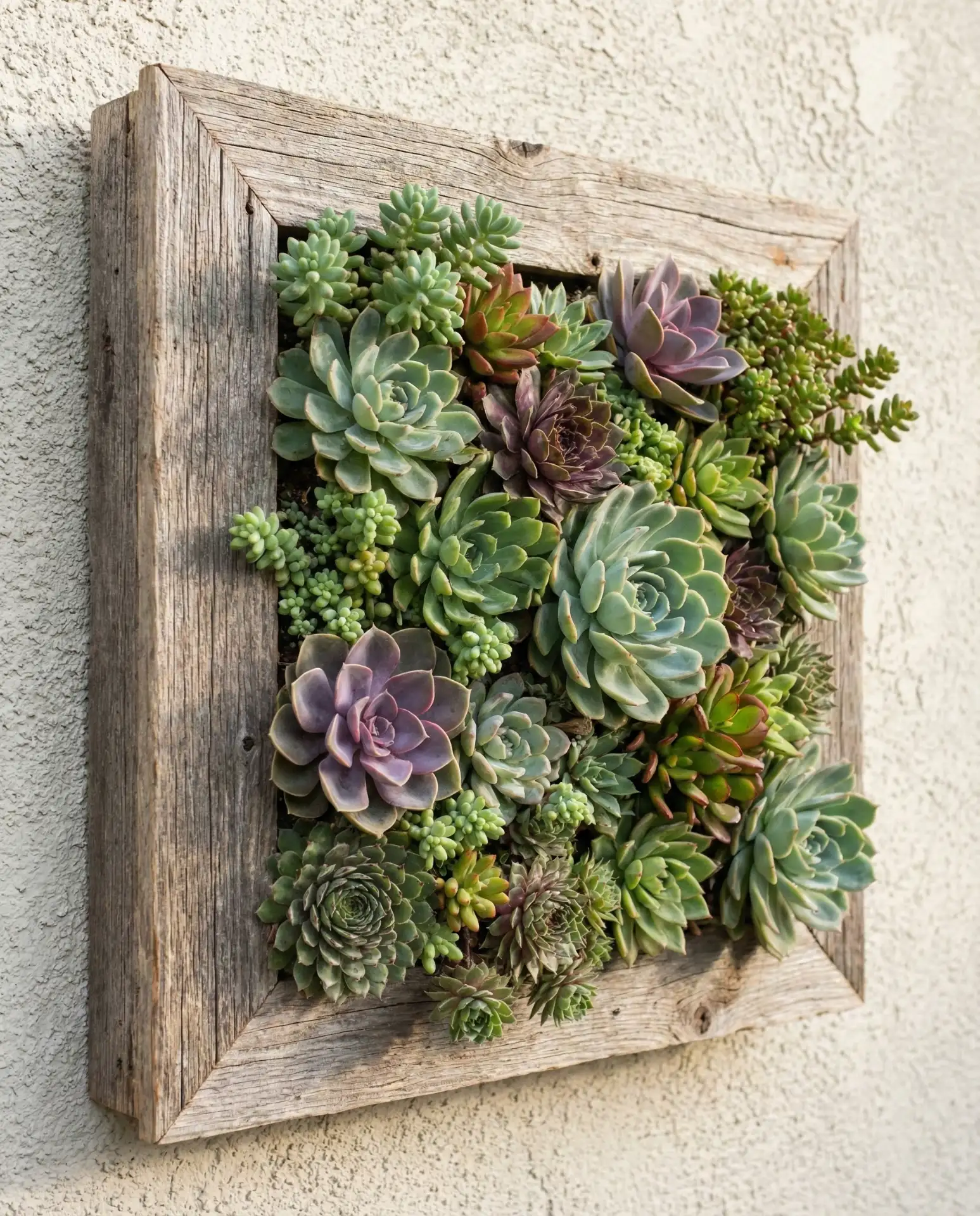 Succulent Wall Art in Reclaimed Frame 1
