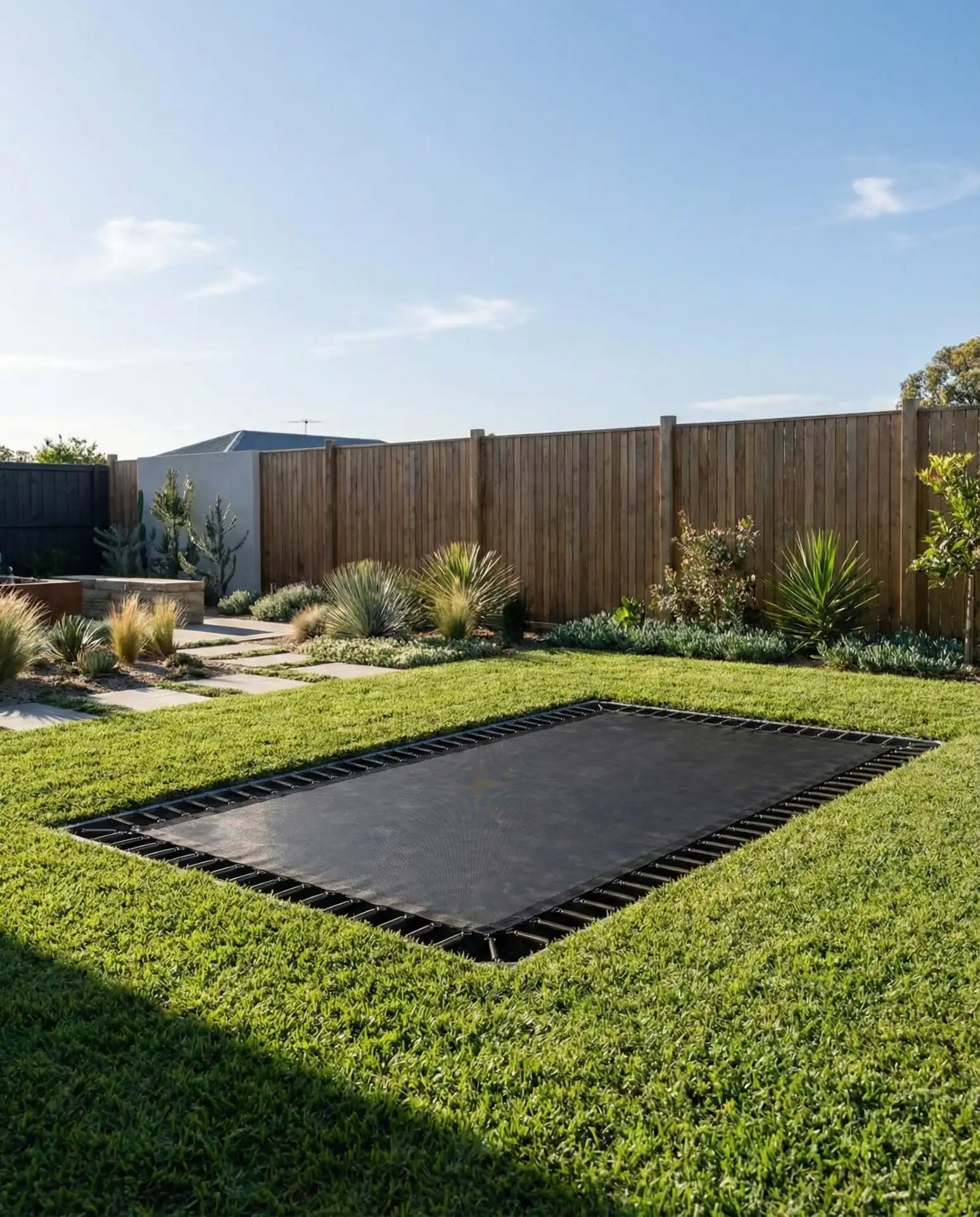 Sunken Trampoline with Ground-Level-Access 2