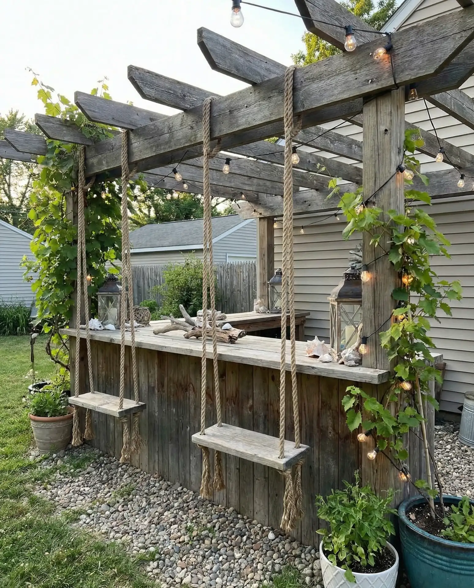 Swing Seat Bar with Hanging Chairs 1