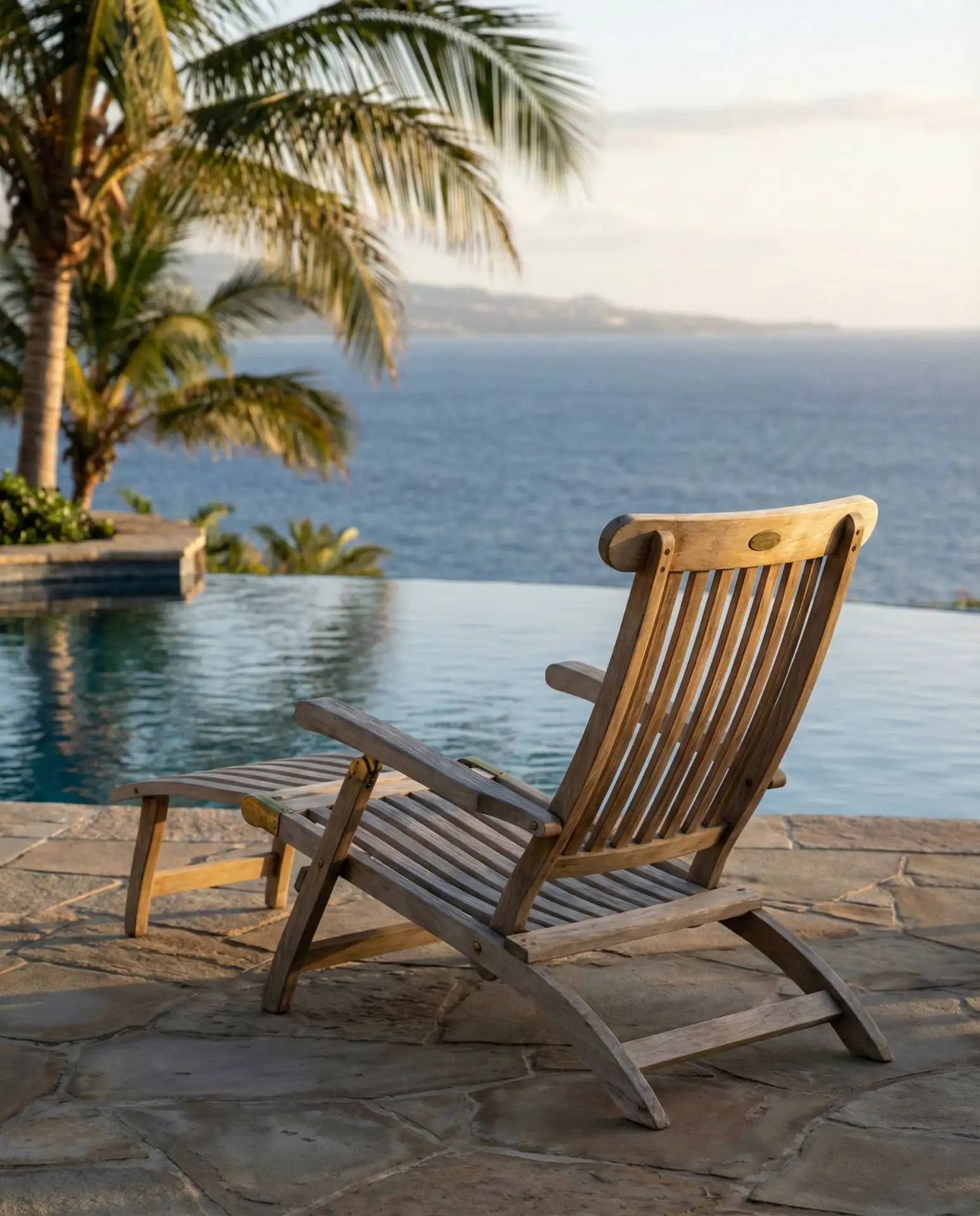 Teak Steamer Lounge Chairs with Brass Accents 2