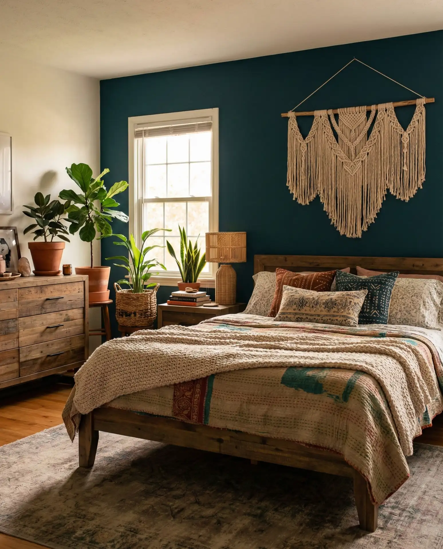 Teal Blue Boho Bedroom 2
