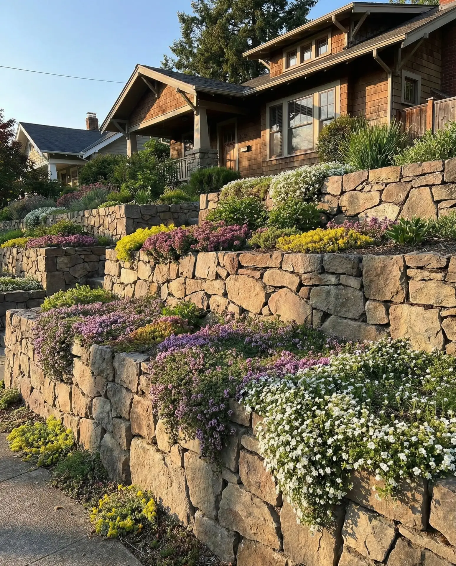 Textured Retaining Wall Gardens on Slopes 2