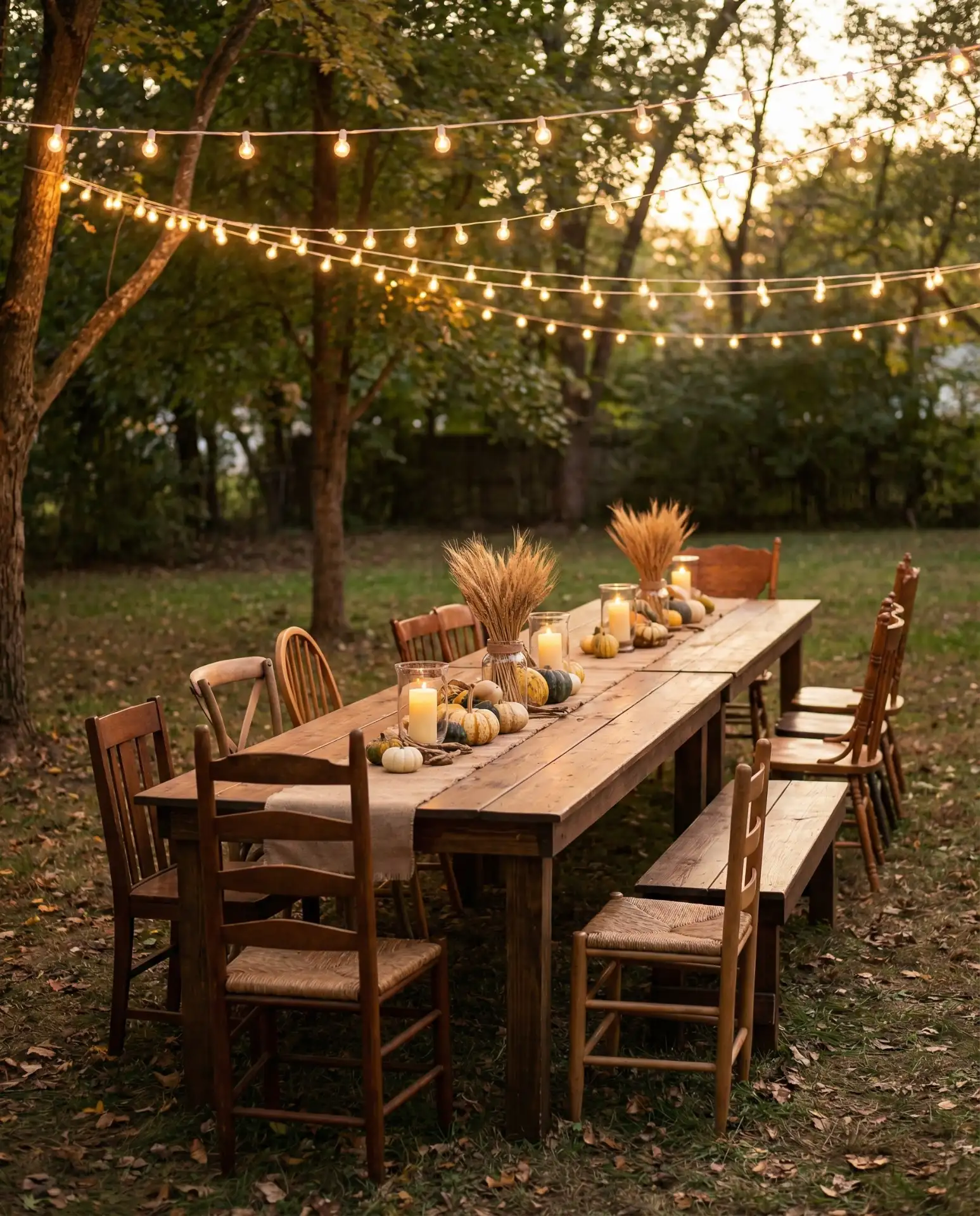 Thanksgiving Tablespace Under String Lights 1