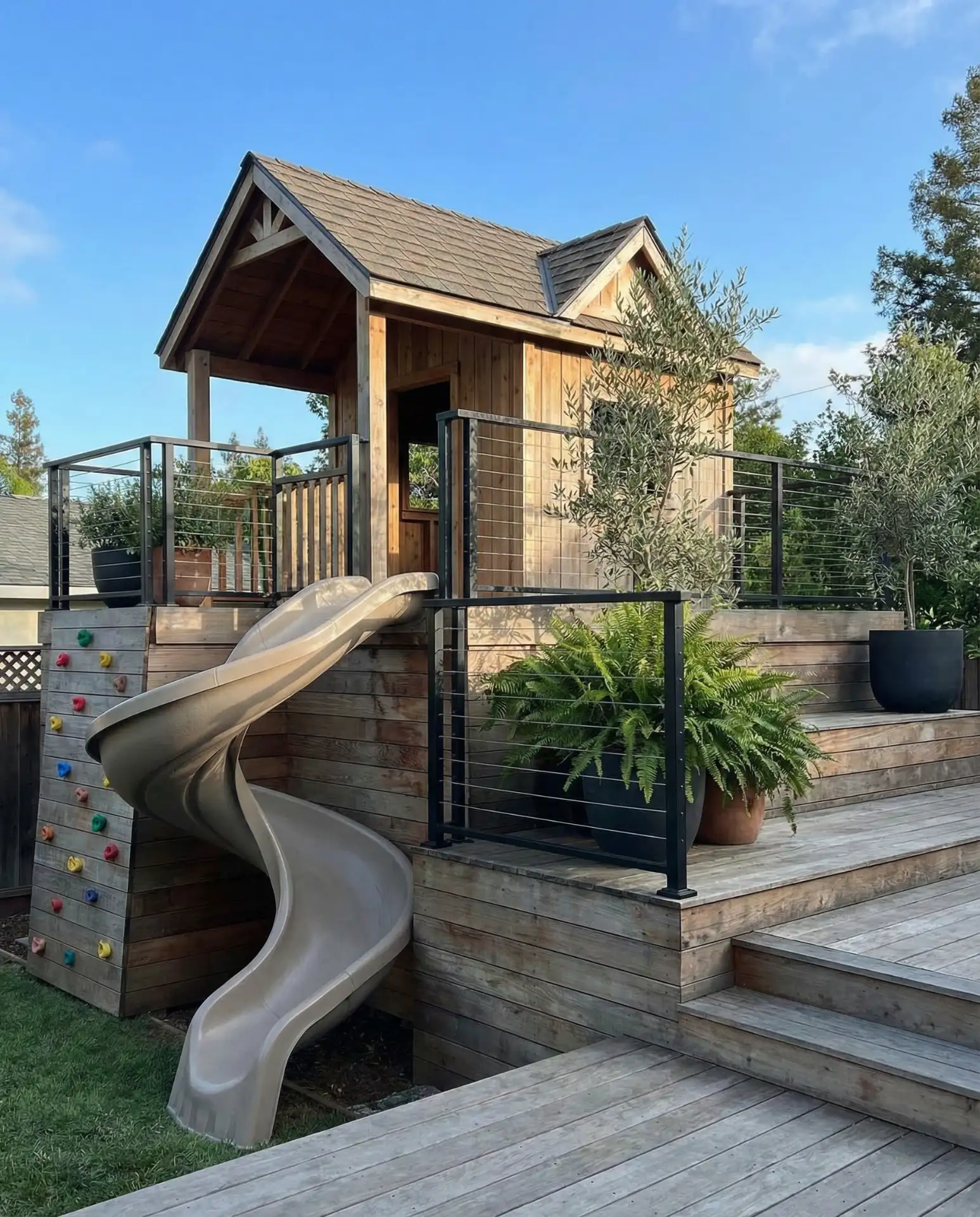 Tiered Deck Play Zone with Built-In Features 1