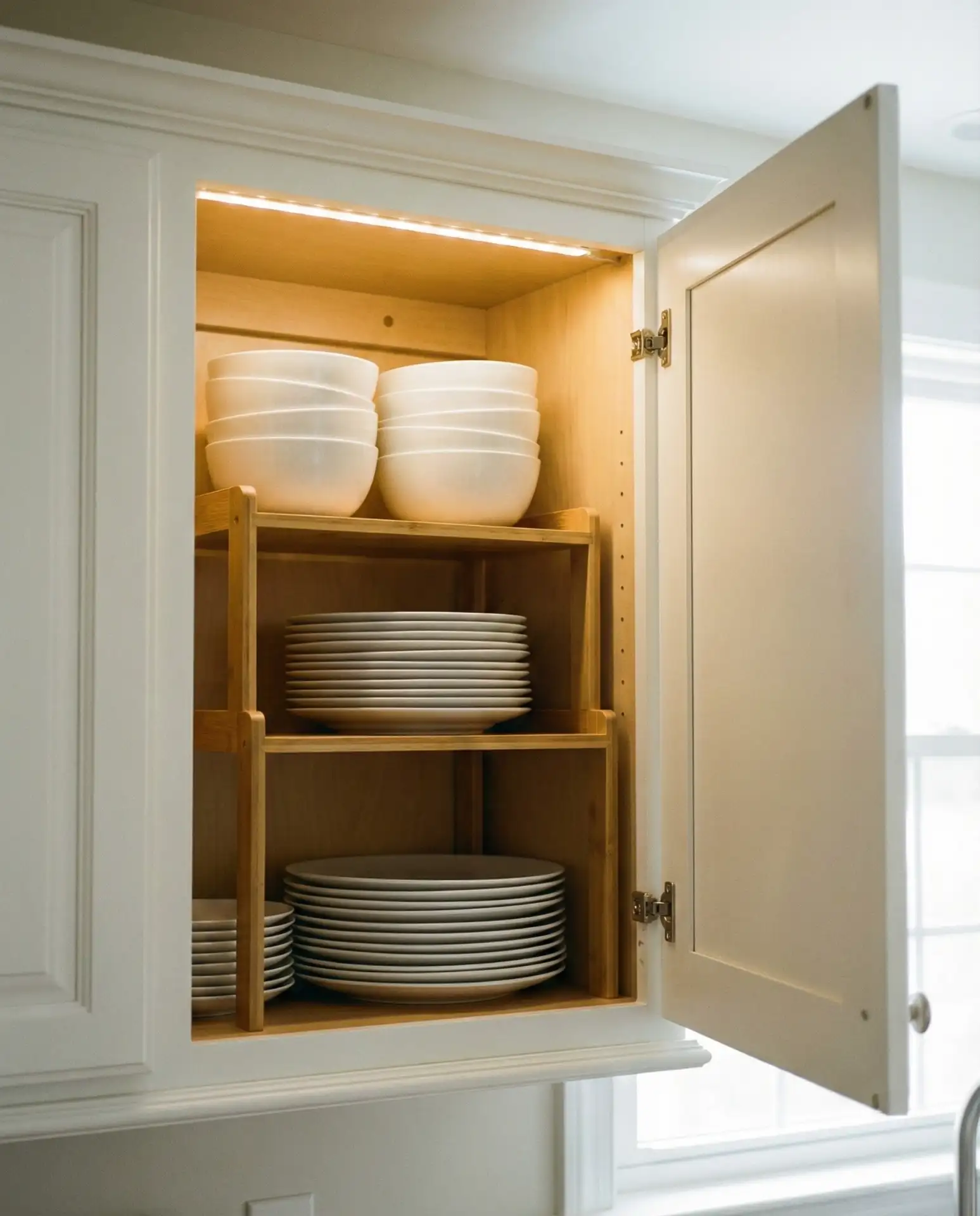 Tiered Shelf Risers for Plates and Bowls 1