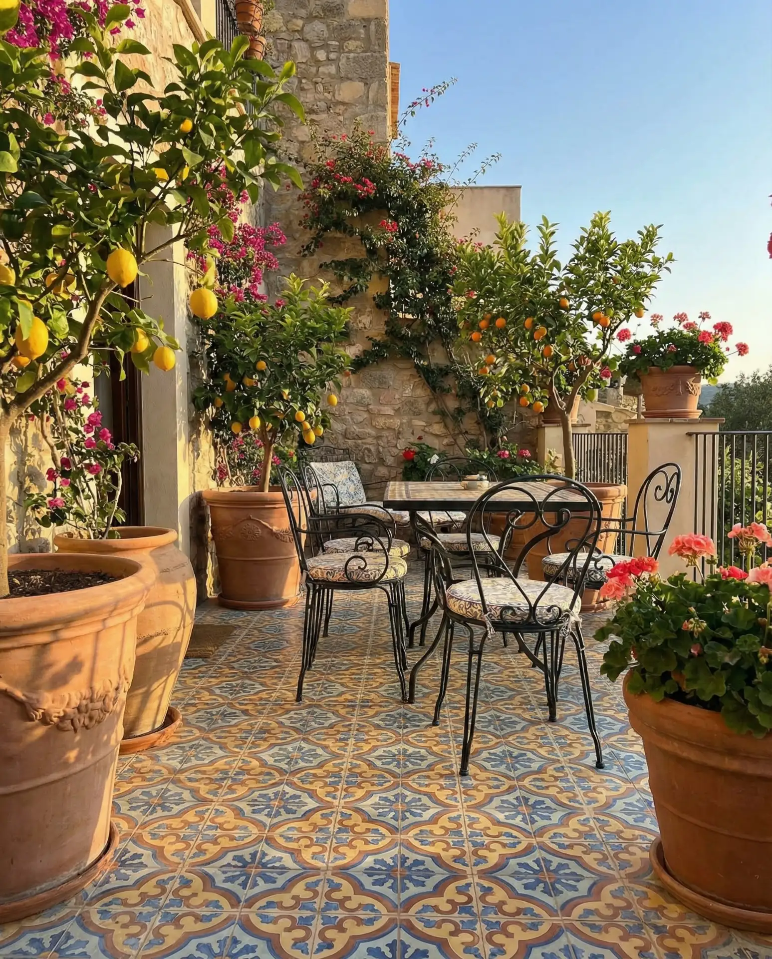Tile Patio with Mediterranean Flair 1