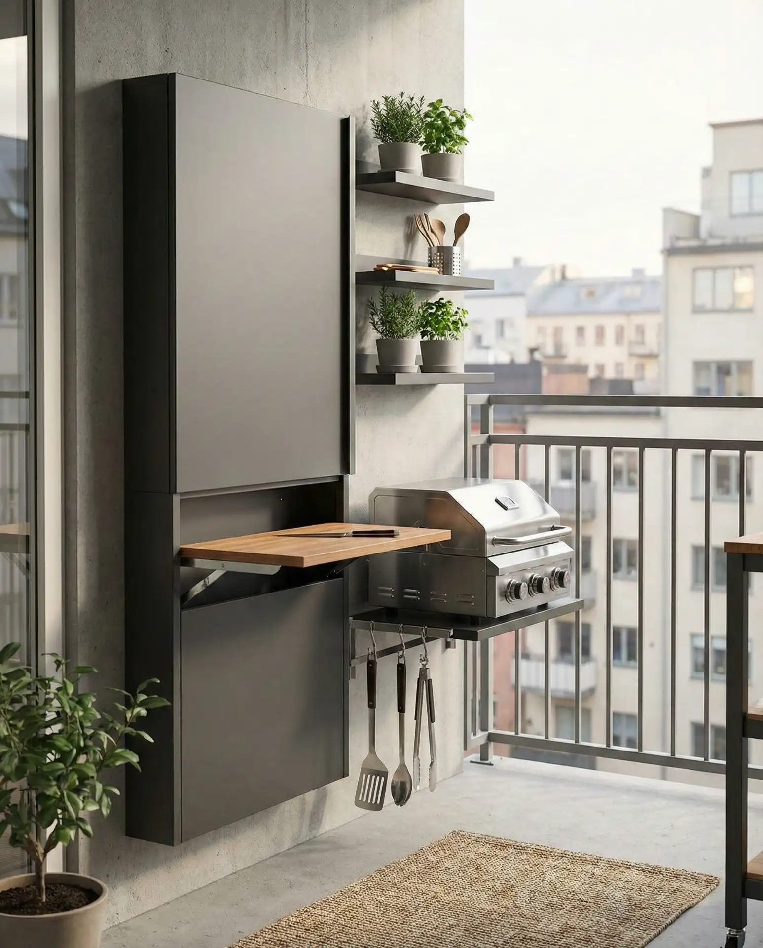 Tiny RV-Inspired Foldable Kitchen Setup 1