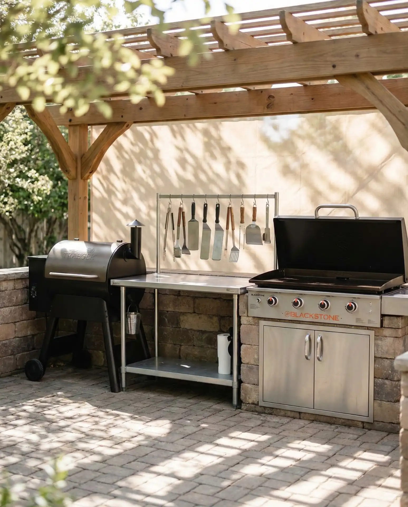 Traeger and Blackstone Dual Grill Setup 2